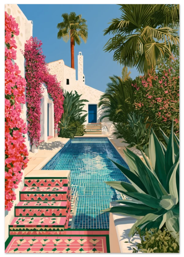 Villa Rosa — Andalusian Pool — Matte Art Print