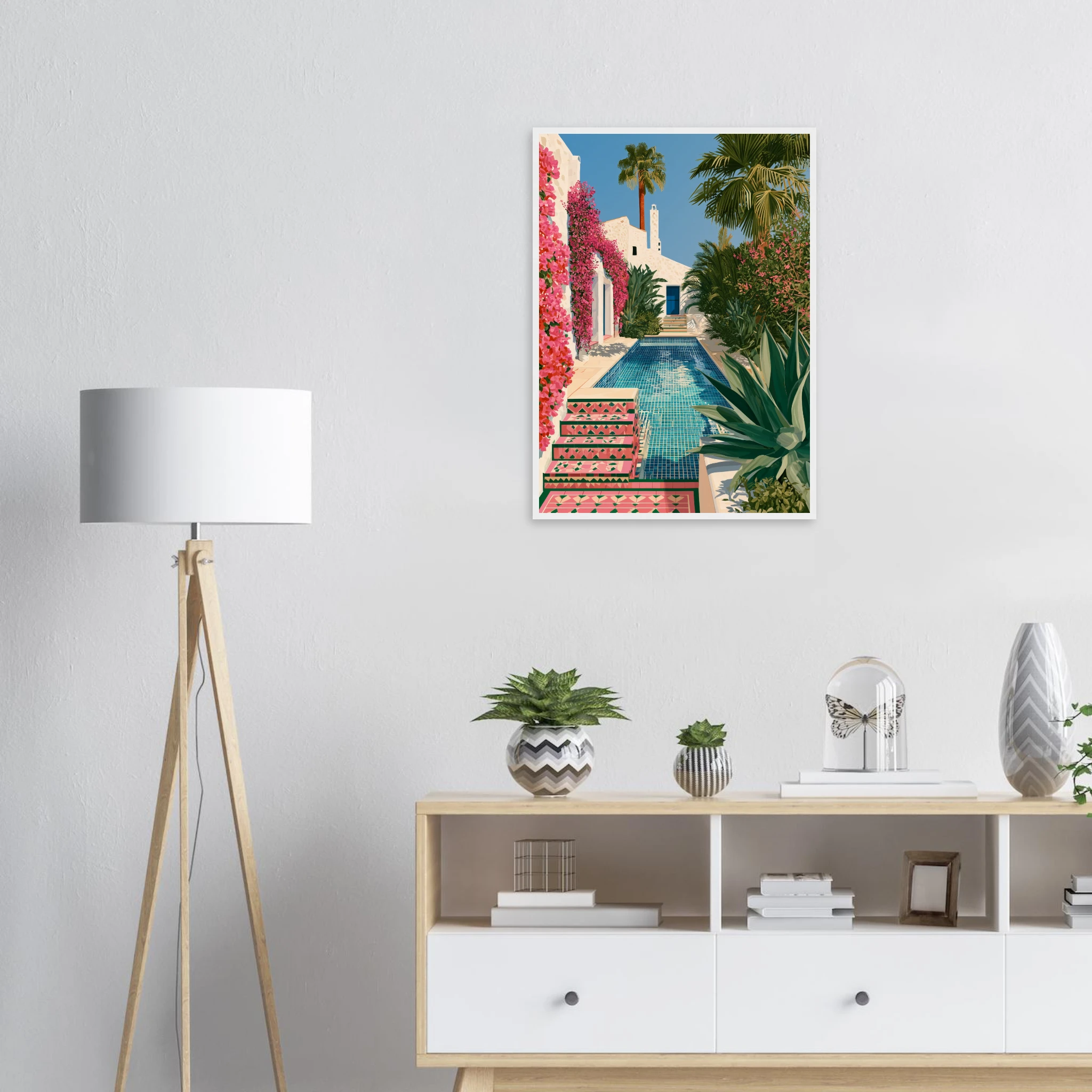 Villa Rosa — Andalusian Pool — Framed Print, study | Atelier Marbella