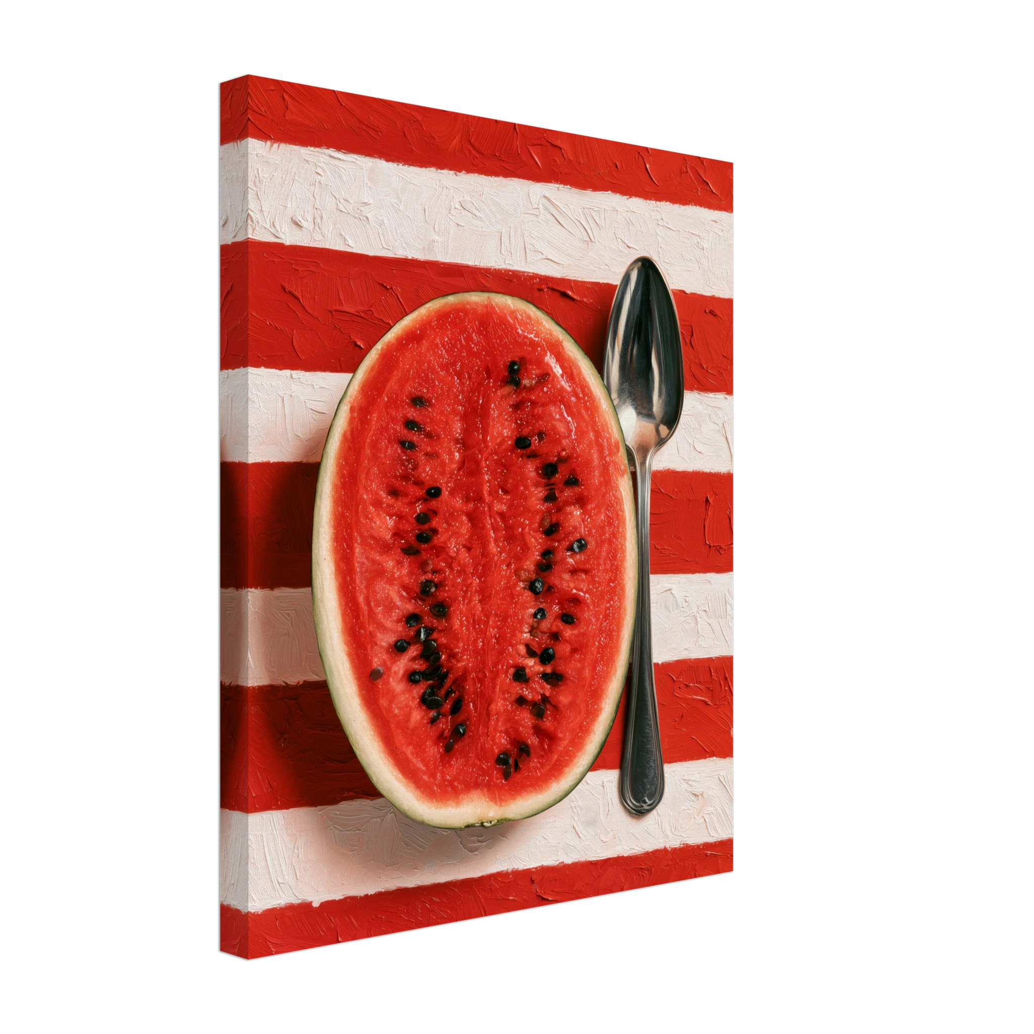 Watermelon and Silver Spoon Canvas Print kitchen mockup