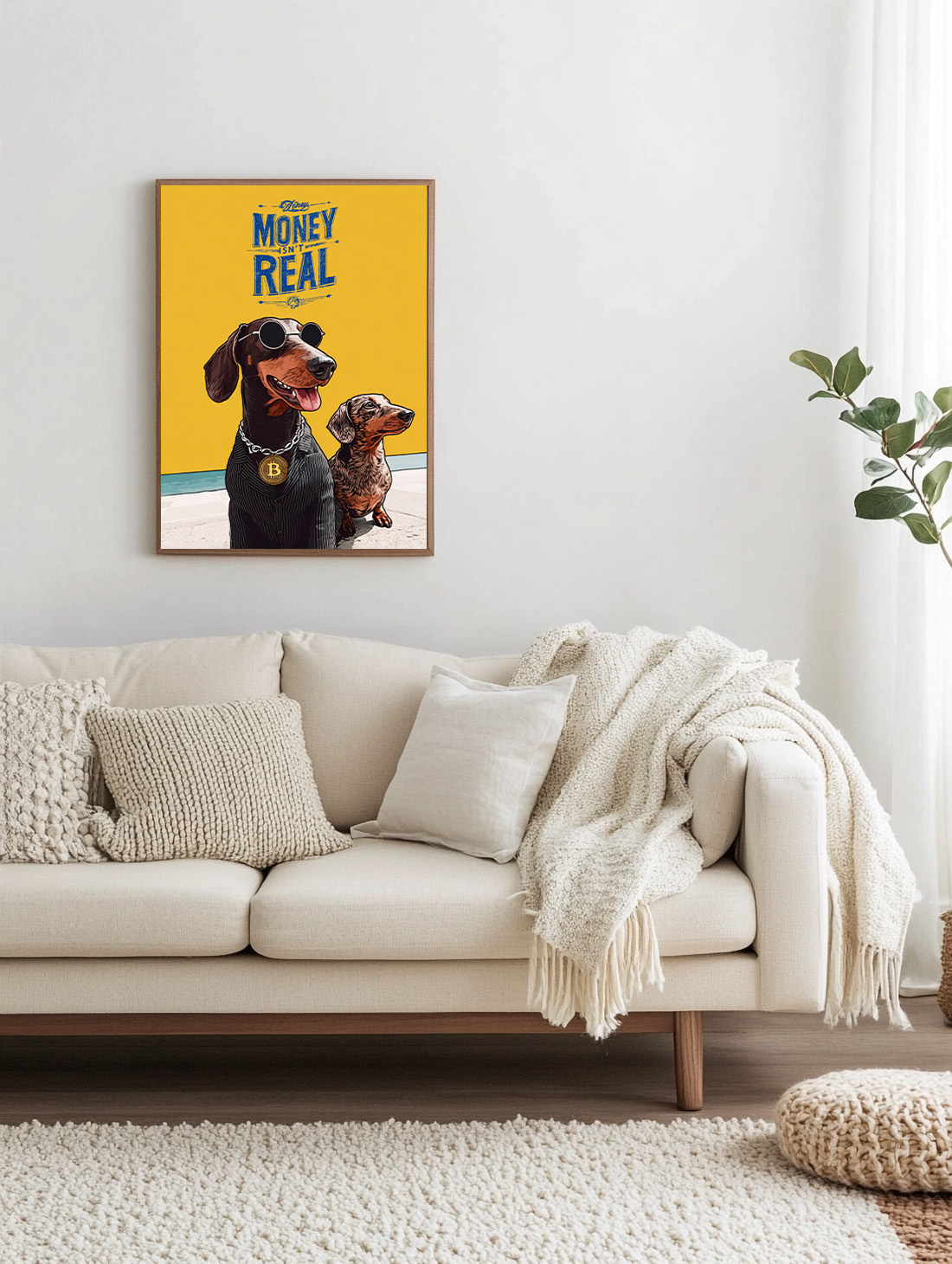 Bitcoin Dachshund crypto wall art print — canvas, matte and framed | Atelier Marbella