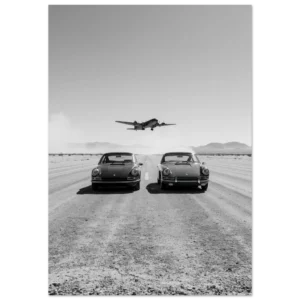 Porsche 911 Classic and WW2 Planes Wall Art — Matte Art Print
