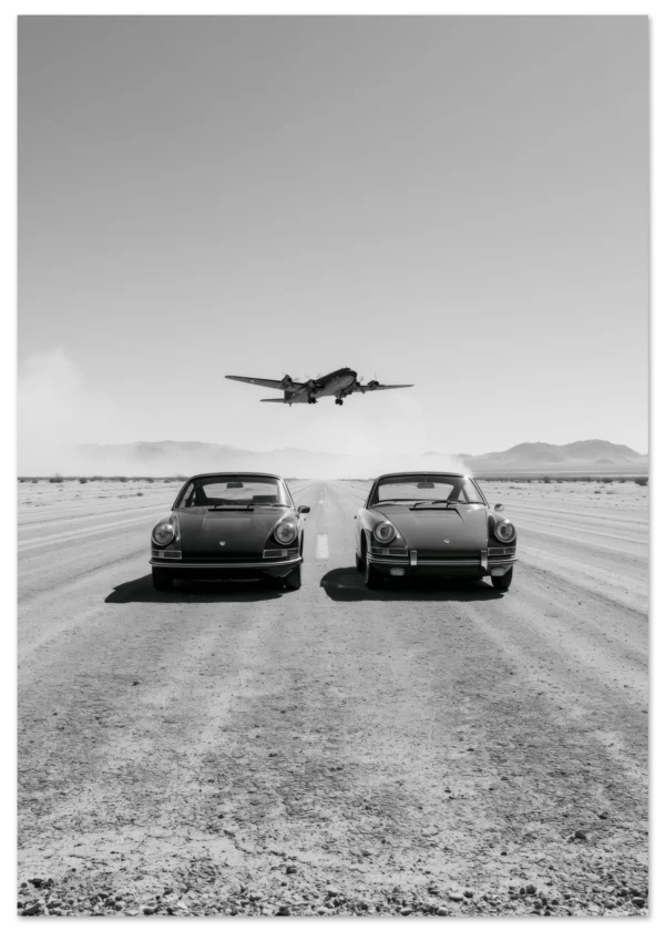 Porsche 911 Classic and WW2 Planes Wall Art — Matte Art Print