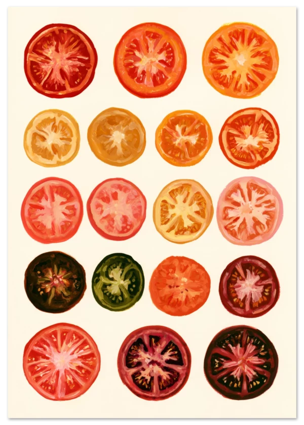 Heirloom Tomatoes — Botanical Study — Matte Art Print