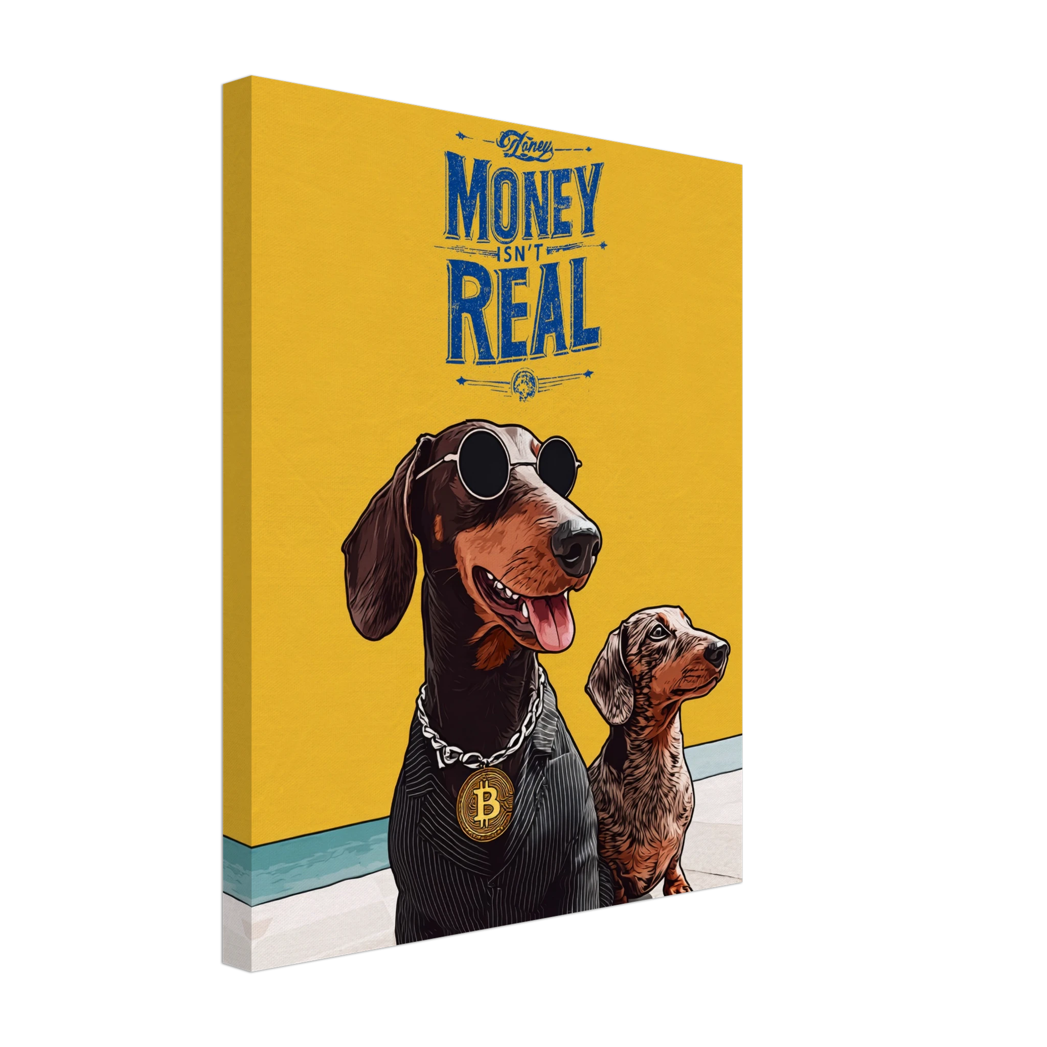 Bitcoin Dachshund Crypto Wall Art — Wall Art Print — Canvas Print Detail 5