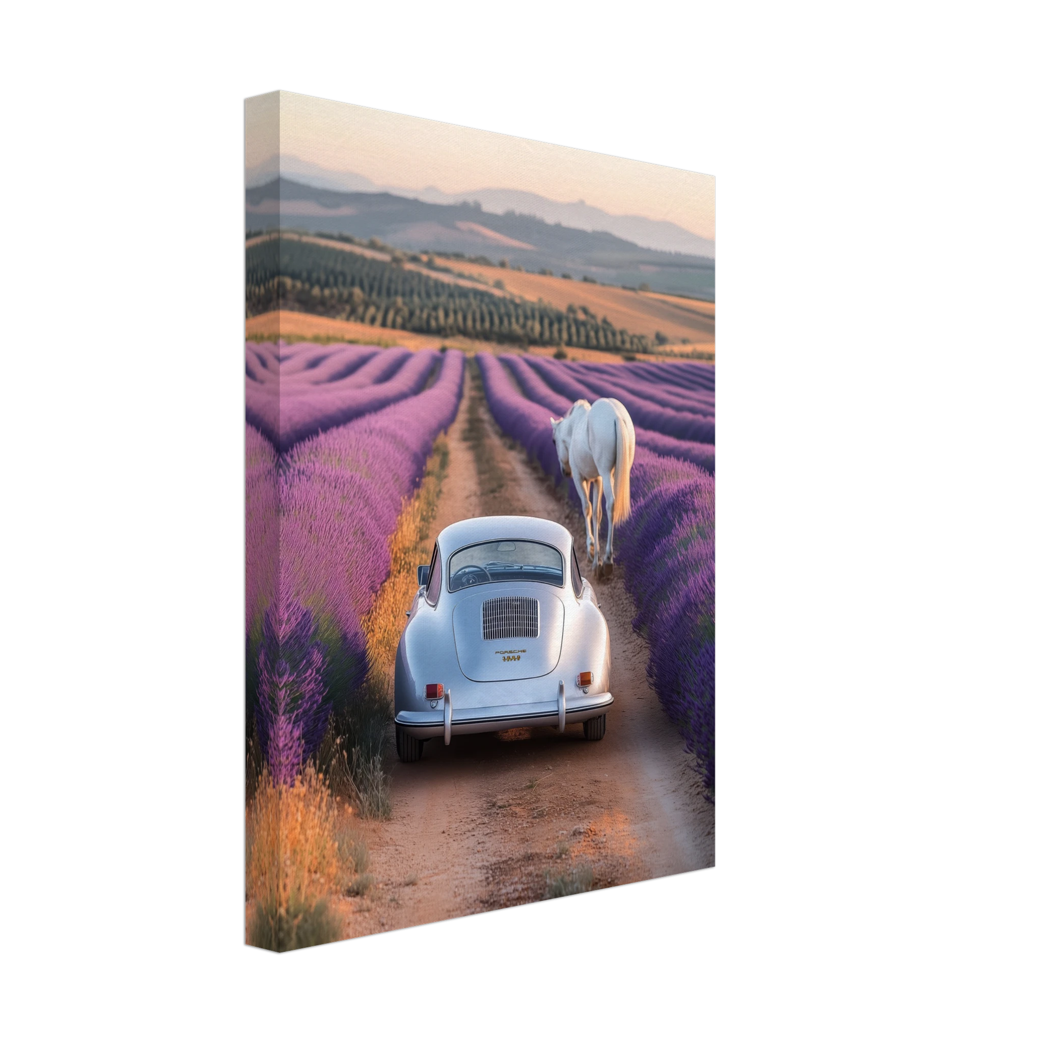 Porsche 356 and Lavender Fields — Canvas Print