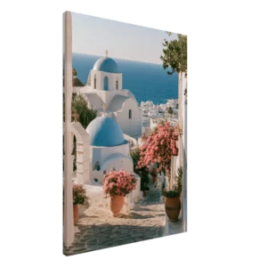 Aegean Blue Domes — Canvas Print