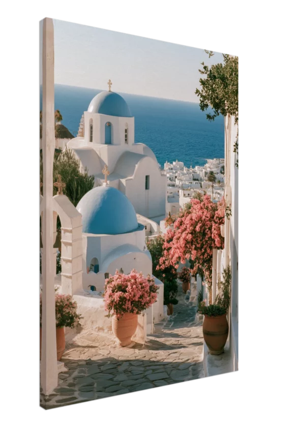Aegean Blue Domes — Canvas Print