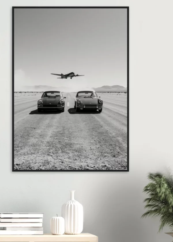 Porsche 911 Classic and WW2 Planes Wall Art — Framed Print