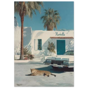 Marbella Cadillac and Leopard  — Matte Art Print