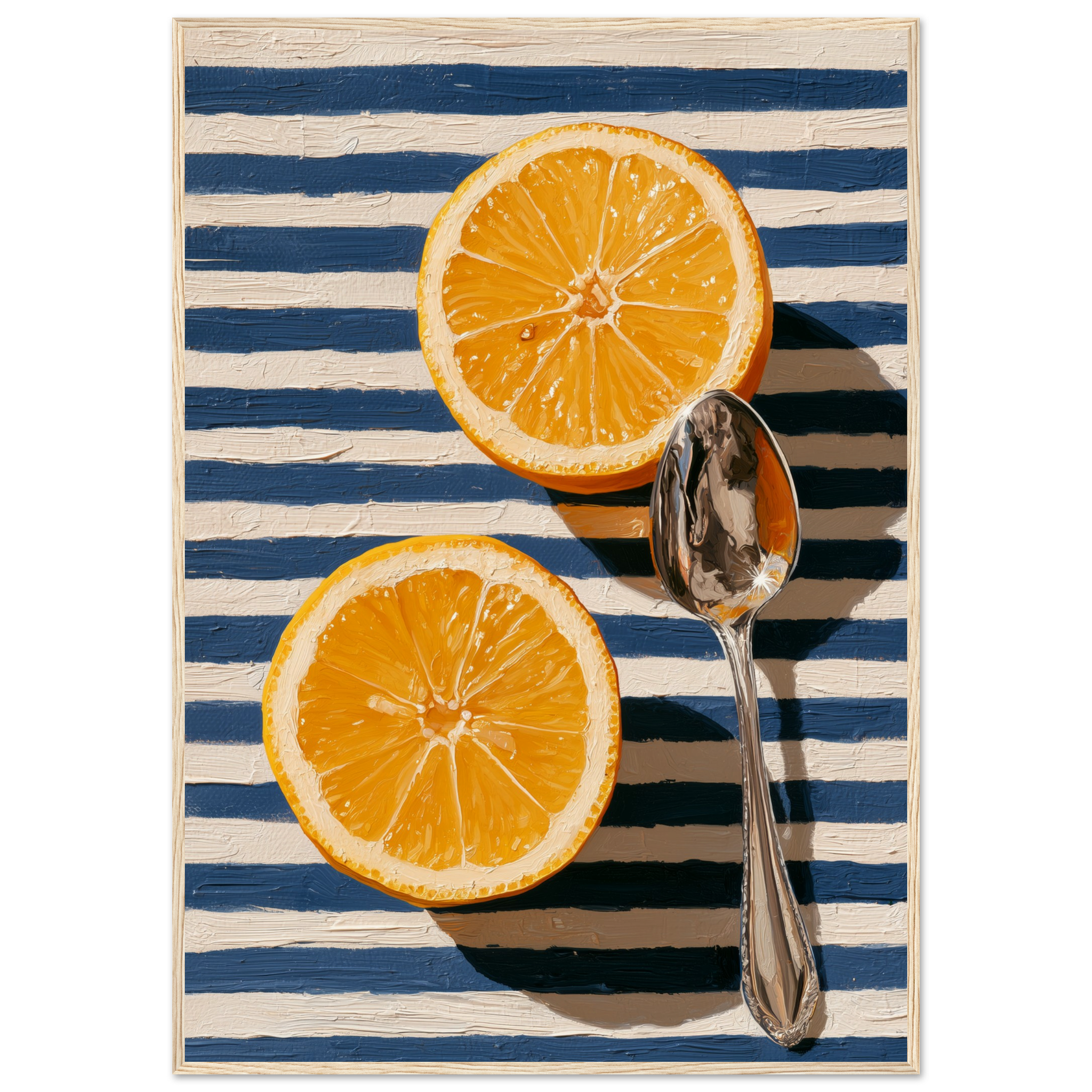 Lemons on Marin framed print — Mediterranean still life in living room