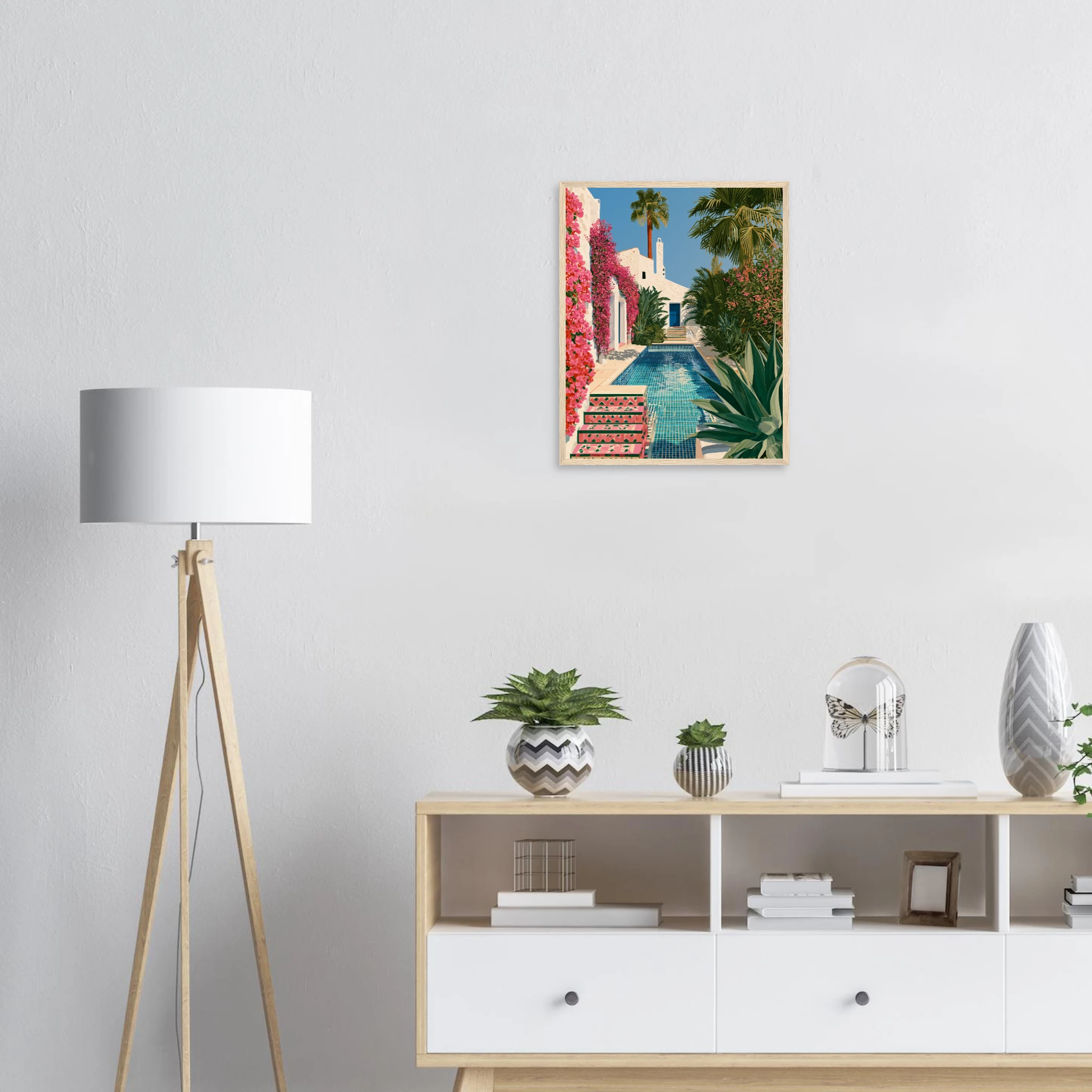 Villa Rosa — Andalusian Pool — Framed Print, hallway | Atelier Marbella