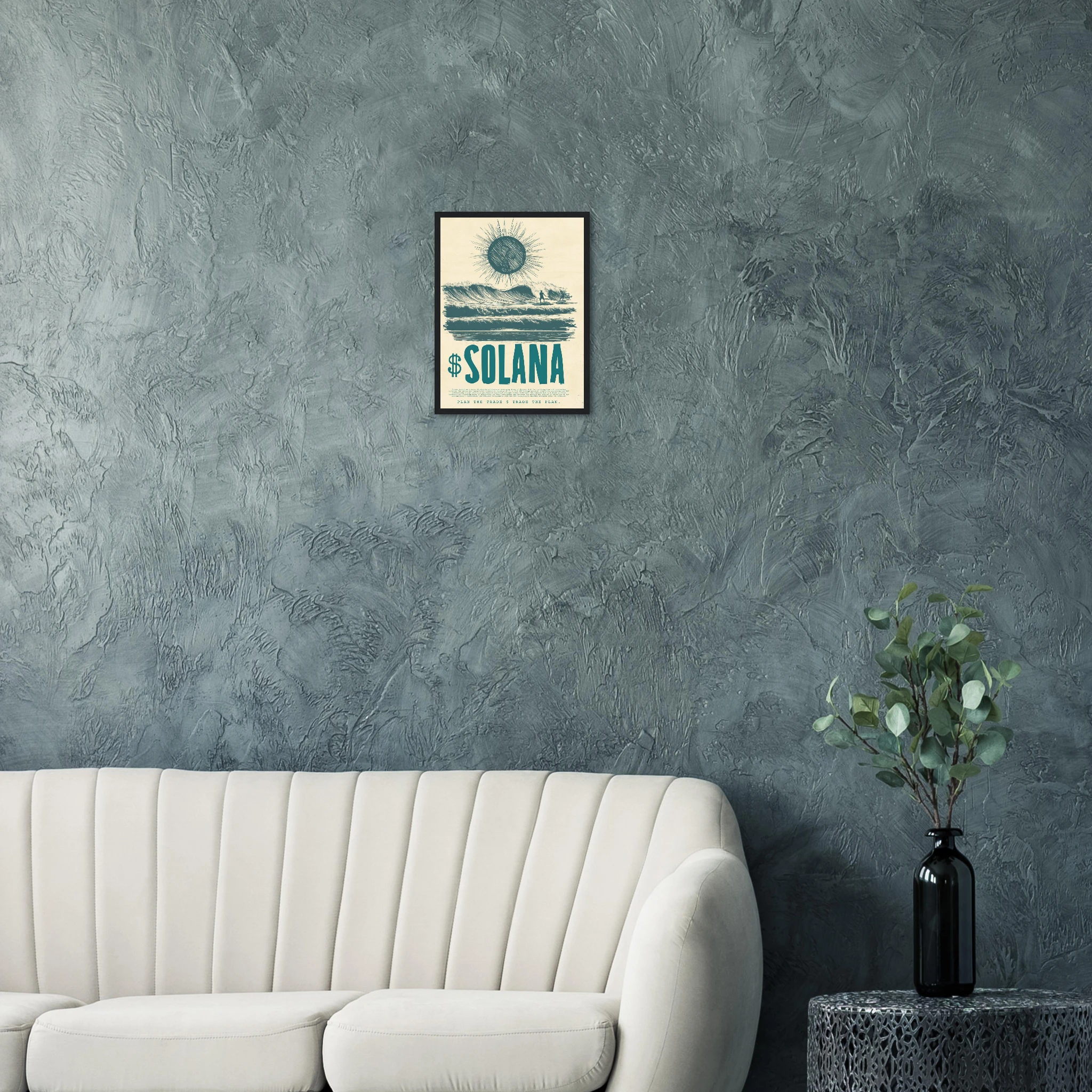 Crypto Art Solana Trading — Wall Art Print — Framed Print Room Mockup