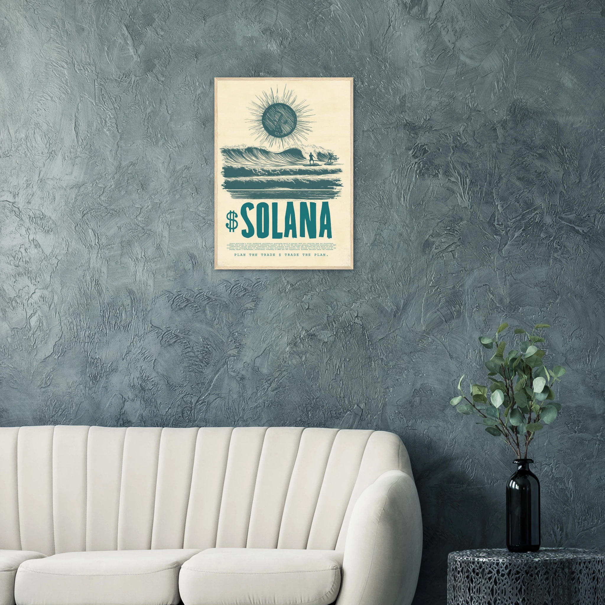 Crypto Art Solana Trading — Wall Art Print — Framed Print Detail 5