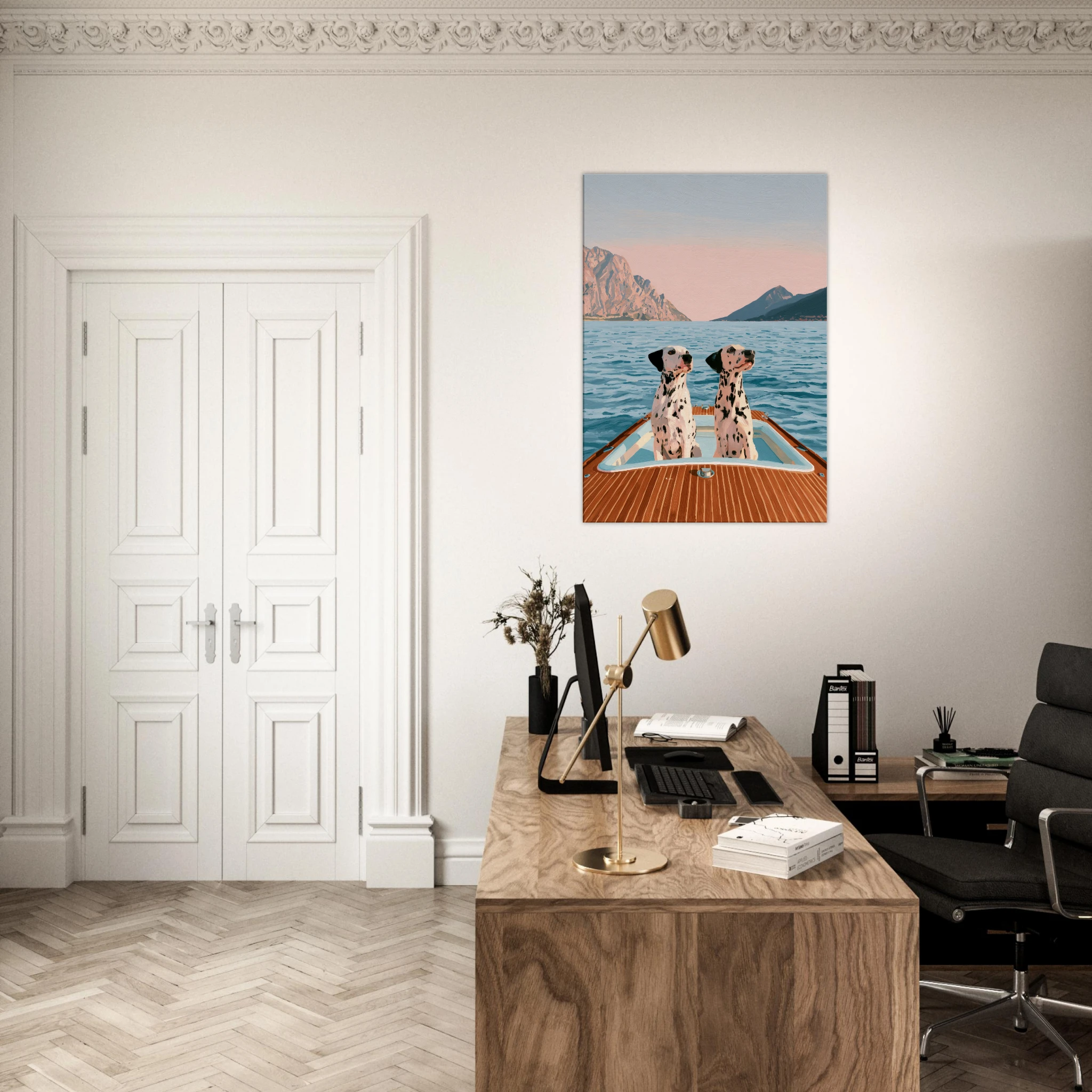 Dalmatians on Lake Como canvas print