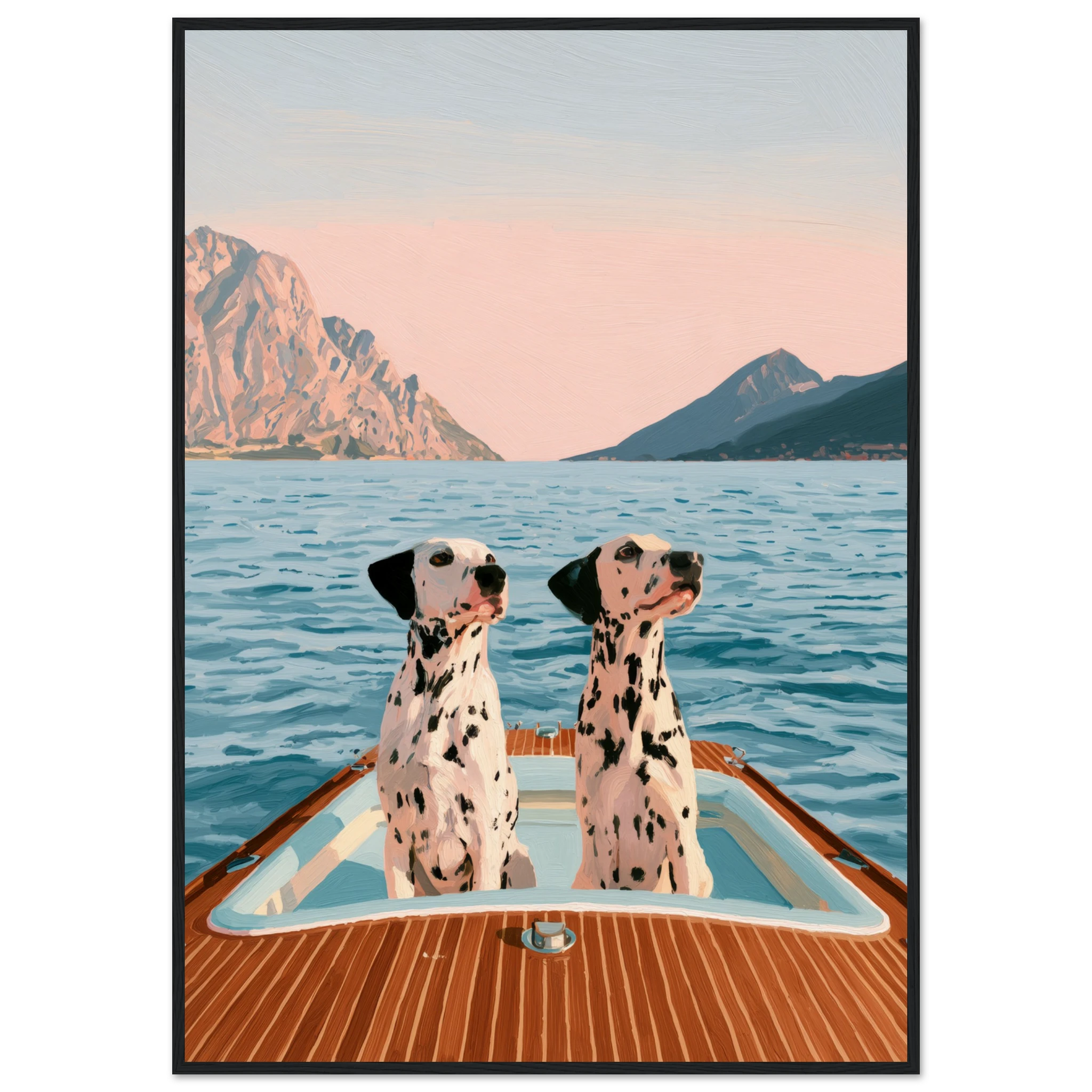 Dalmatians on Lake Como framed wall art print