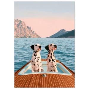 Dálmatas en el lago de Como — Lámina de arte mate