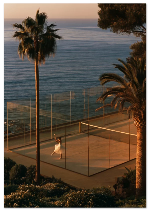 Sunset Padel — Riviera Court  — Matte Art Print