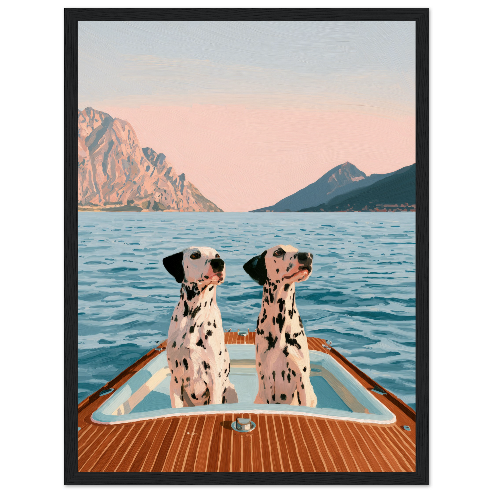 Dalmatians on Lake Como framed wall art print