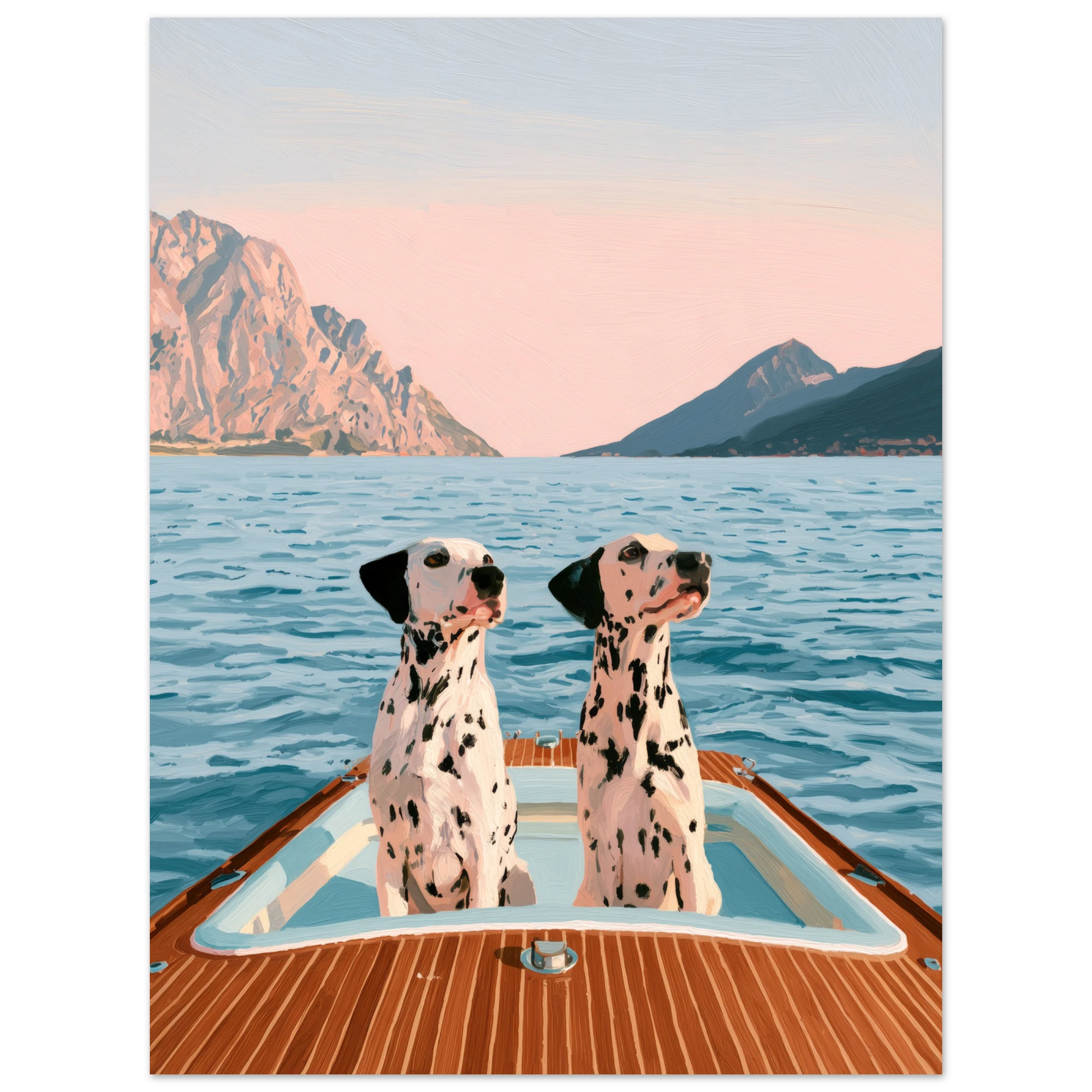 Dalmatians on Lake Como matte art print
