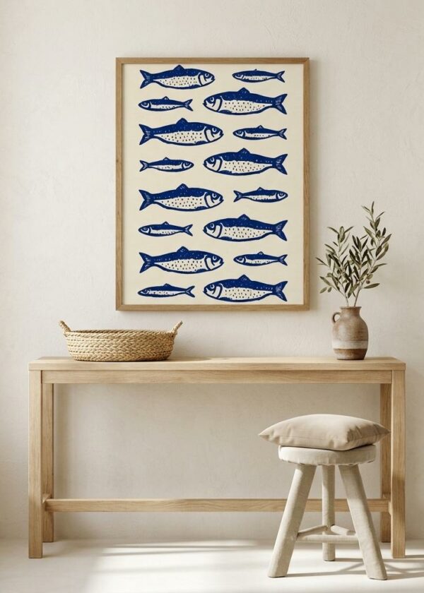 Sardines — Cobalt Edit — Framed Print