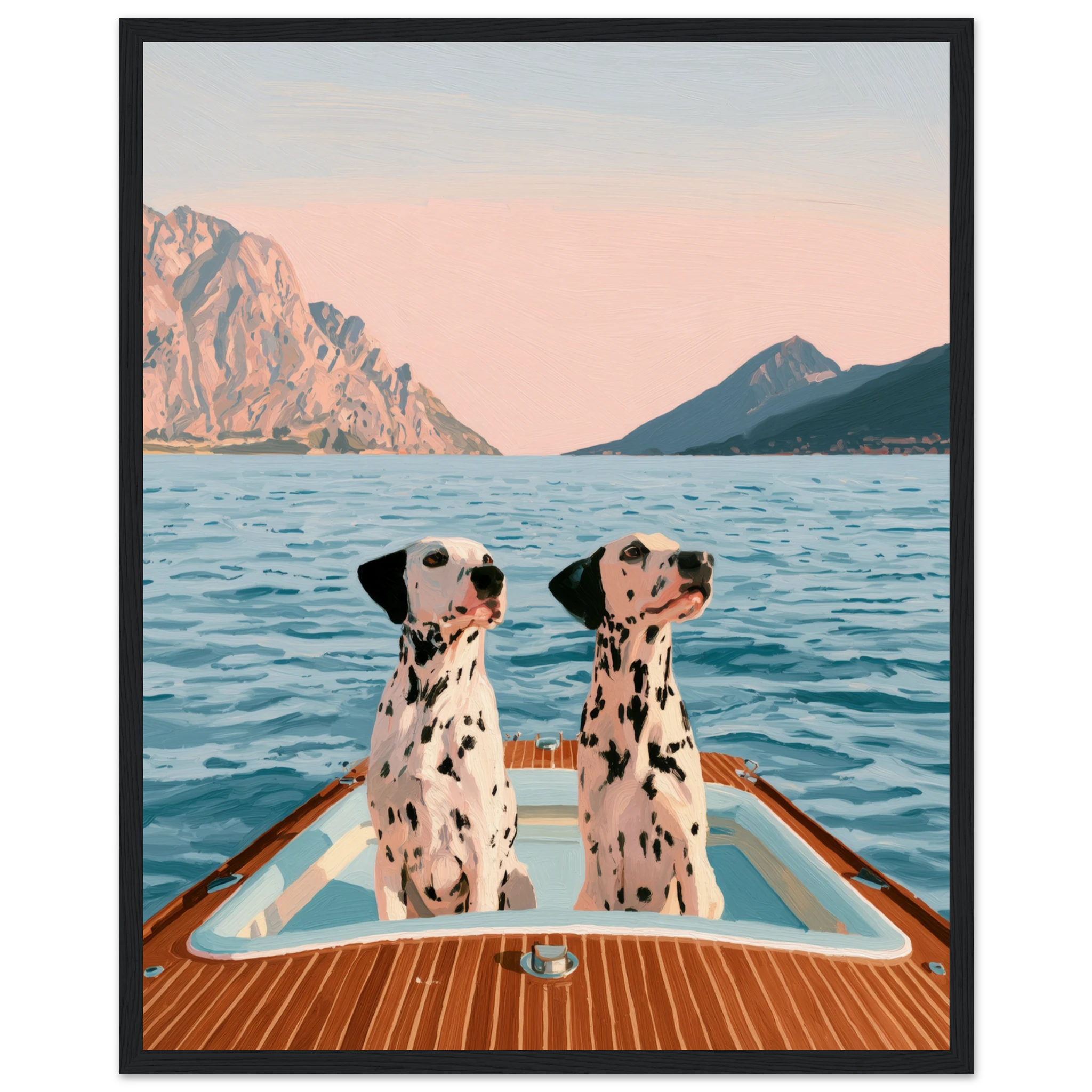 Dalmatians on Lake Como framed wall art print