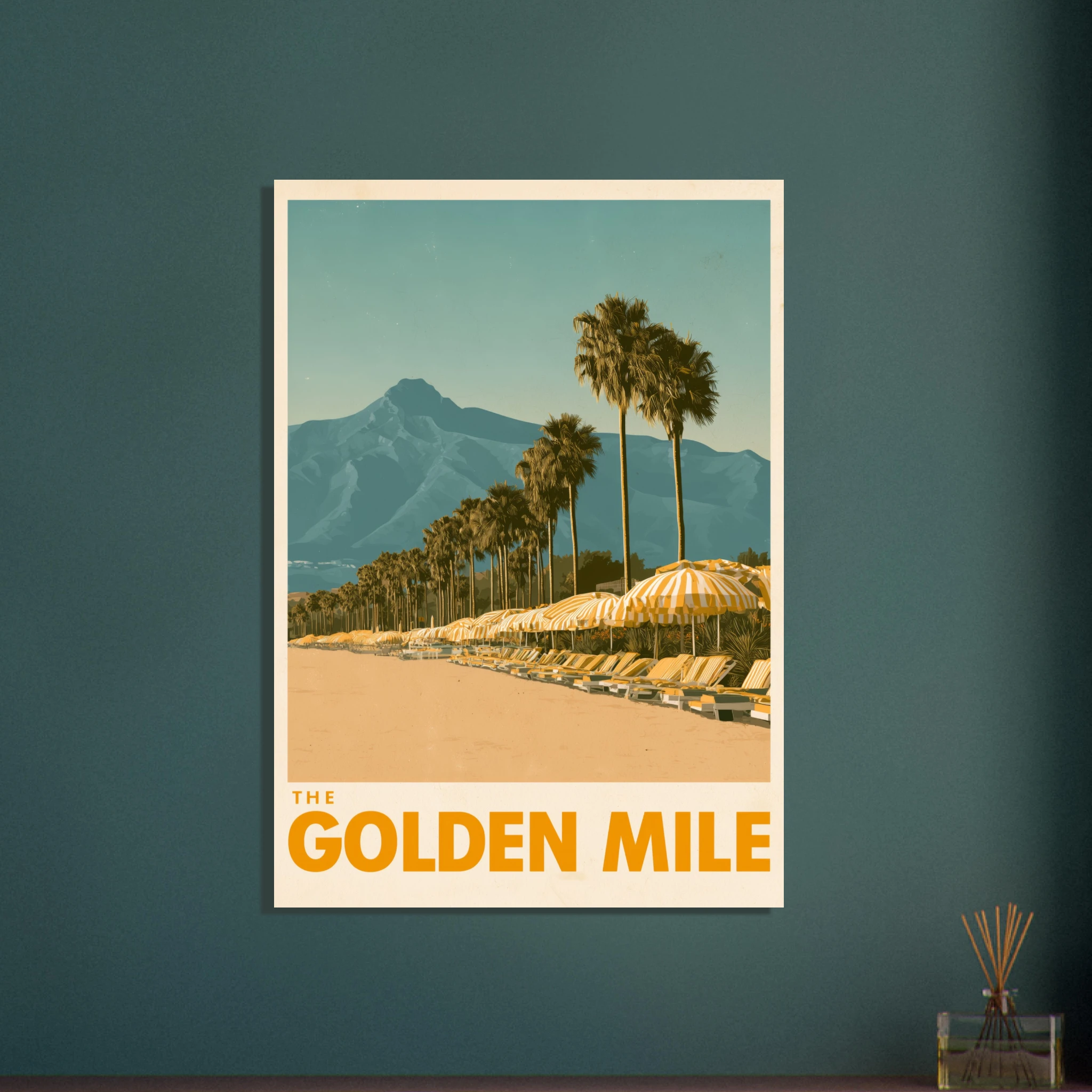 The Golden Mile matte art print - vintage travel poster Mediterranean wall art