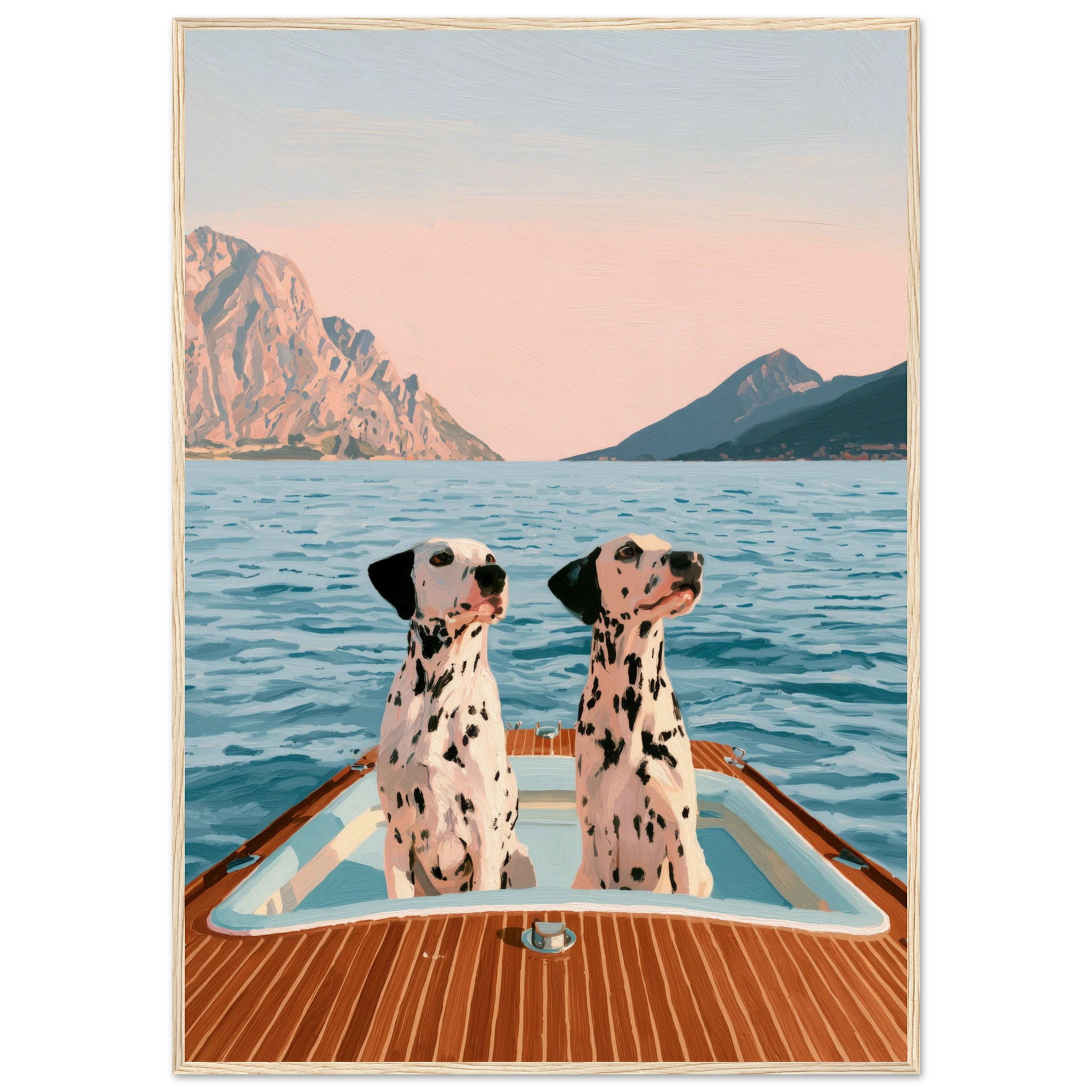Dalmatians on Lake Como framed wall art print