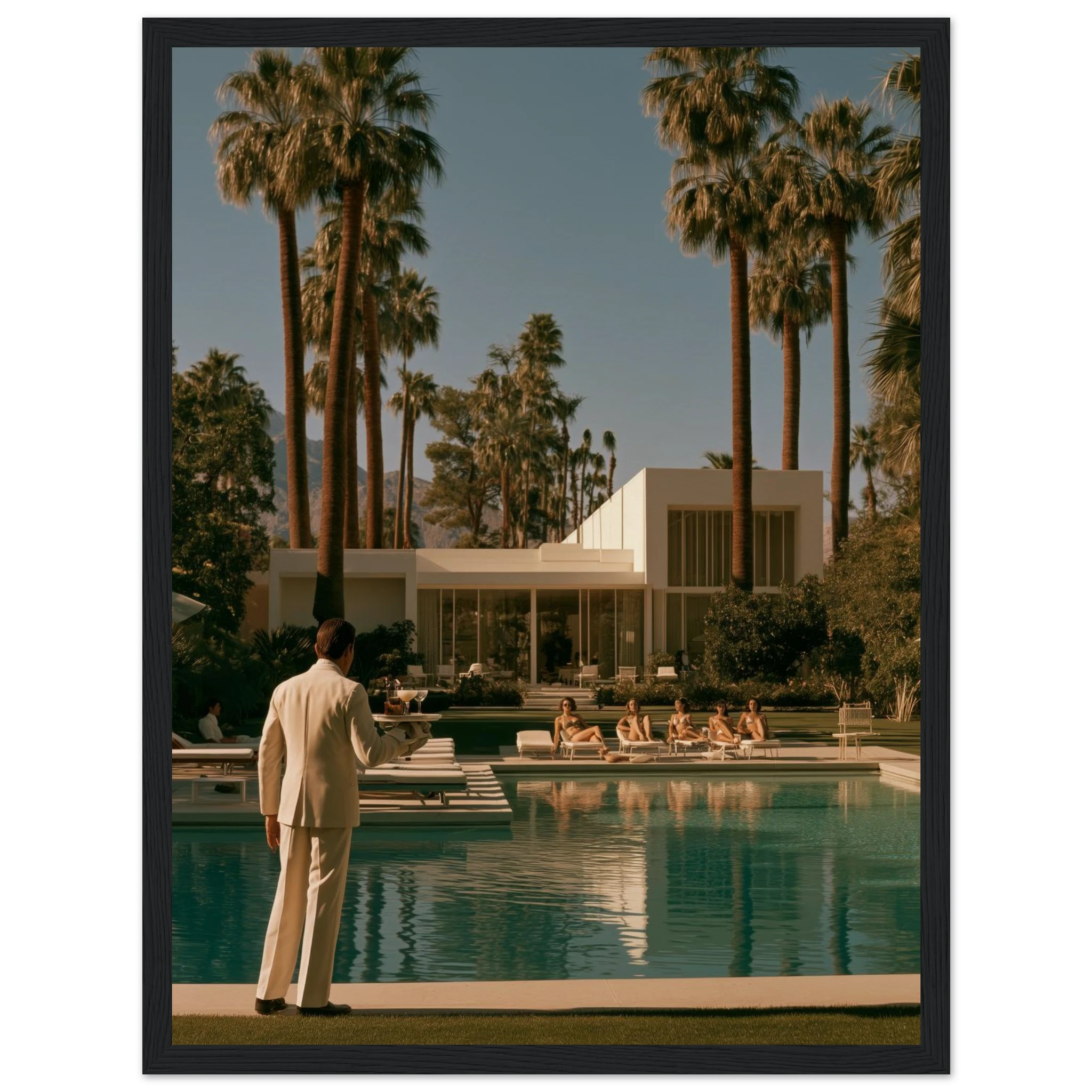 Palm Springs poolside framed print size comparison