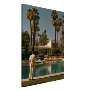 Poolside Service — Palm Springs Estate — Canvas Print