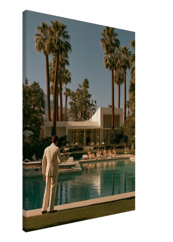 Poolside Service — Palm Springs Estate — Canvas Print