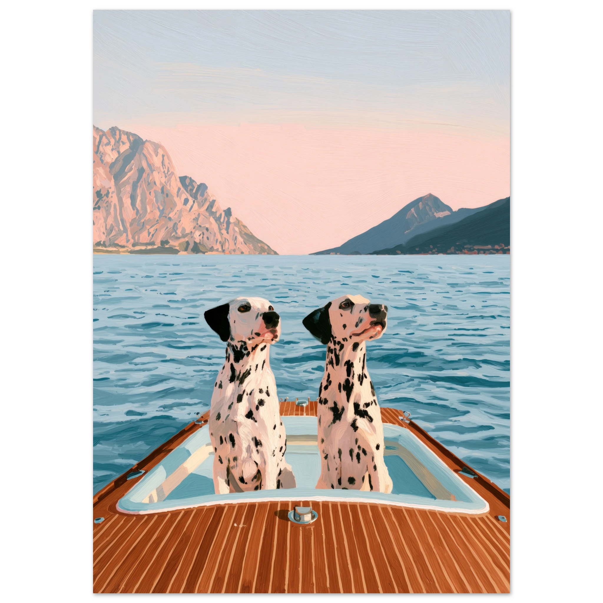 Dalmatians on Lake Como matte art print