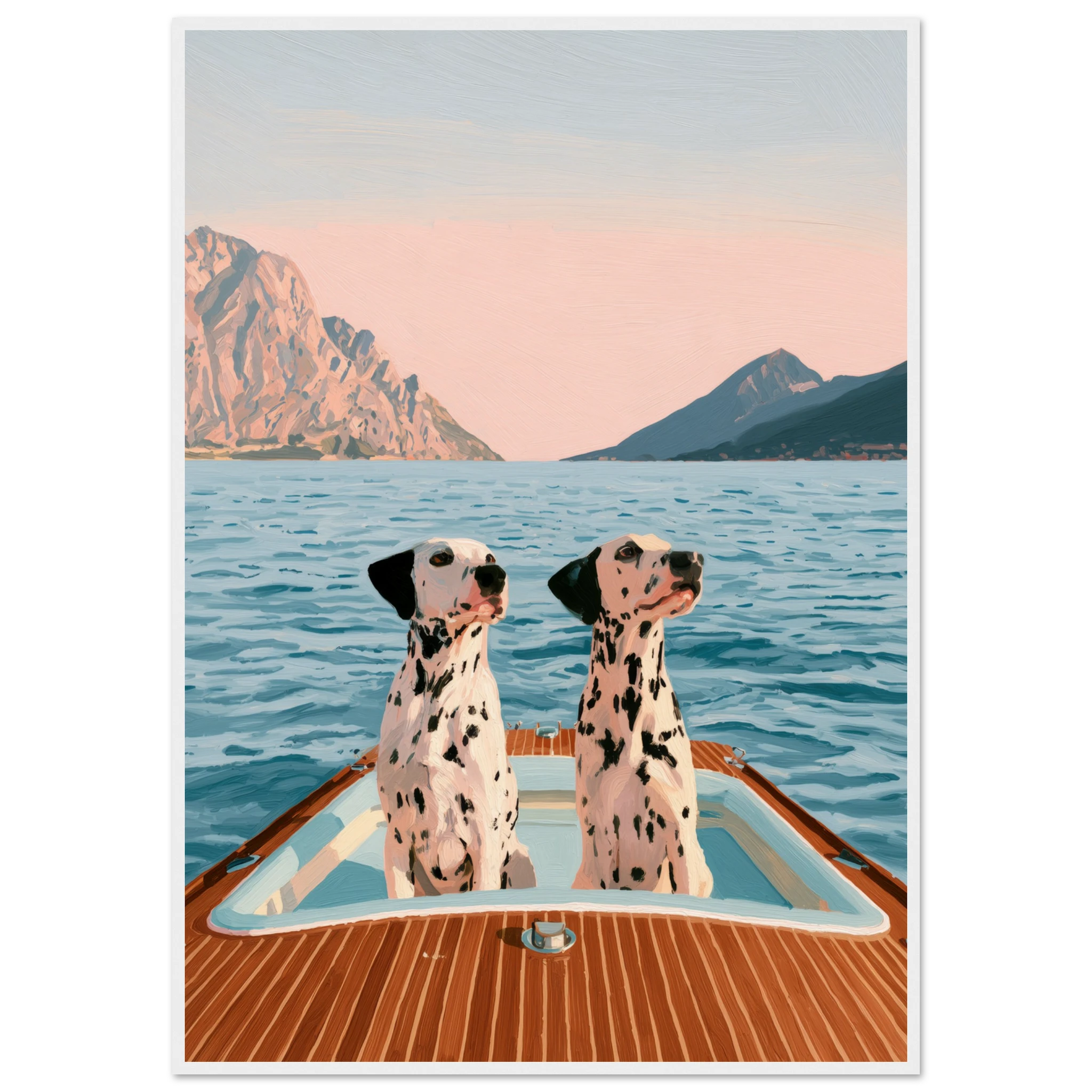 Dalmatians on Lake Como framed wall art print