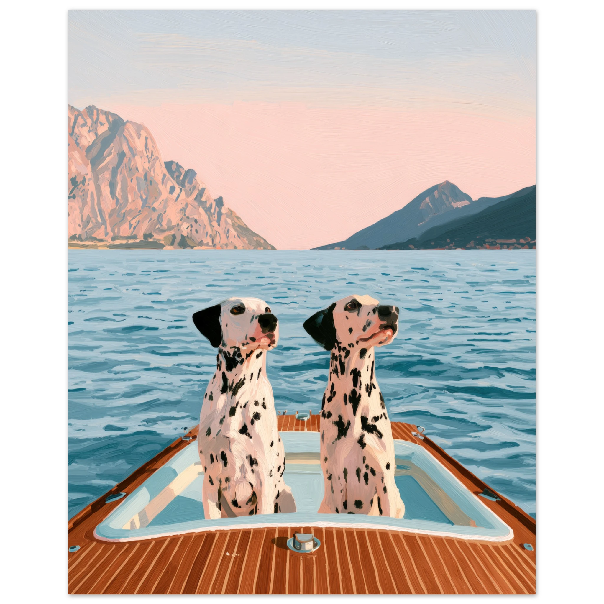 Dalmatians on Lake Como matte art print