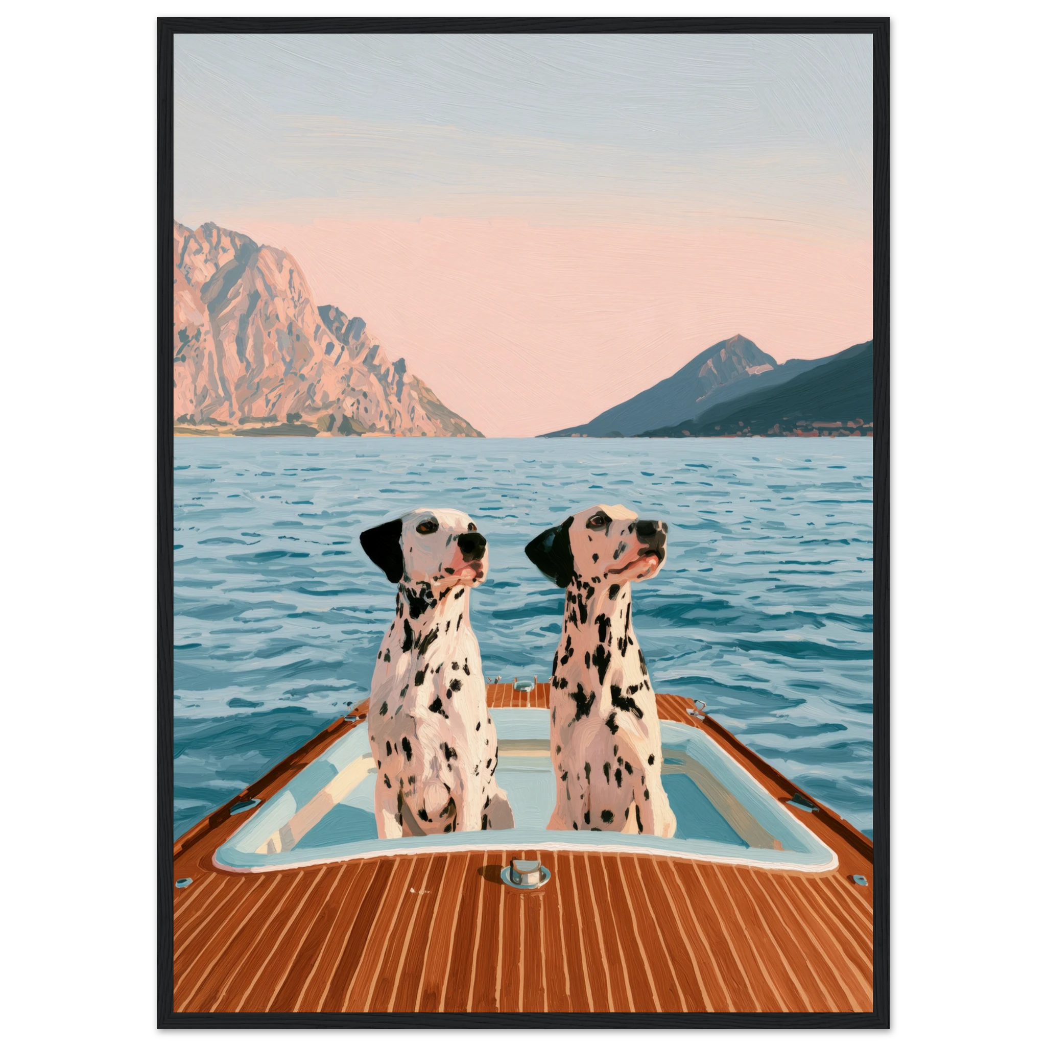Dalmatians on Lake Como framed wall art print