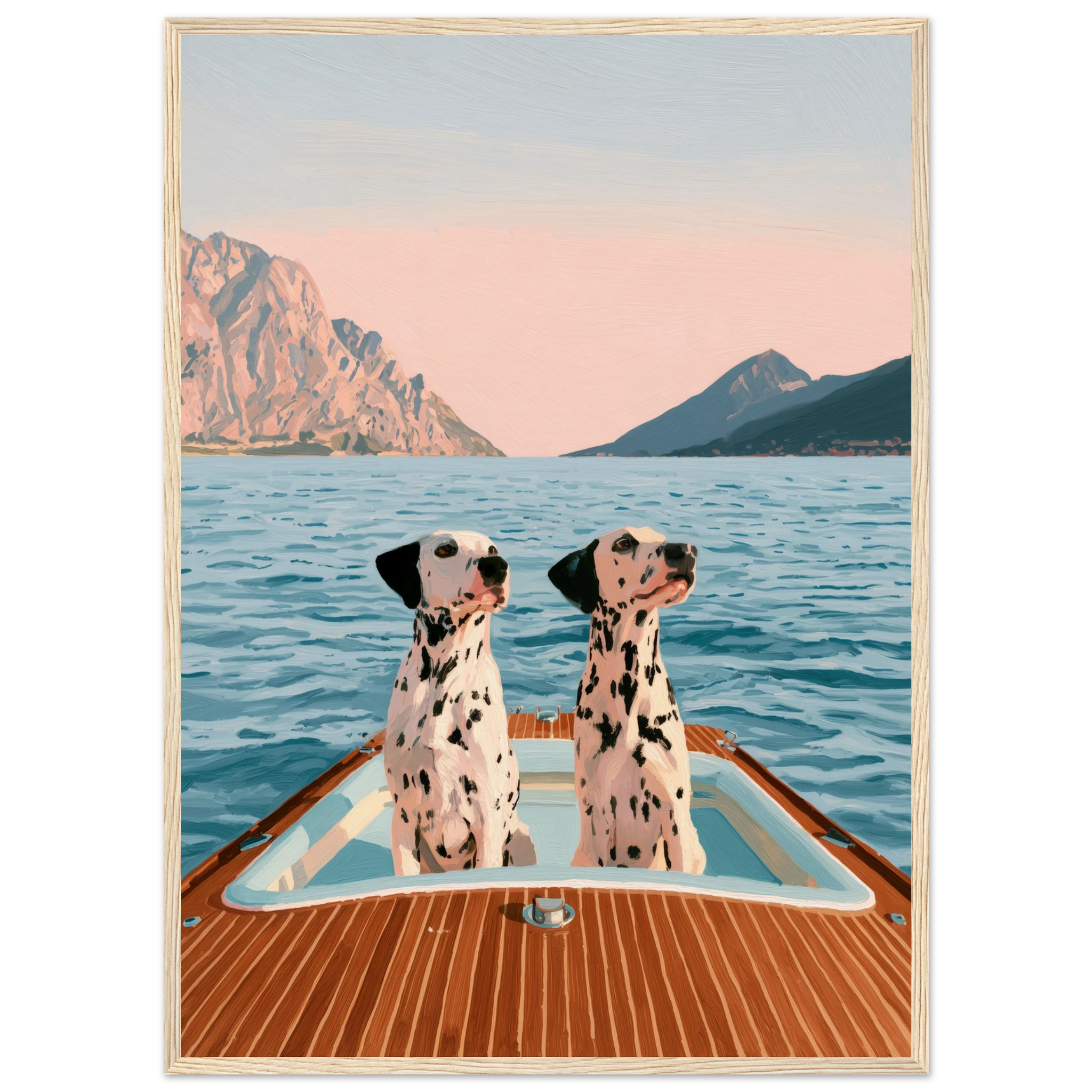Dalmatians on Lake Como framed wall art print
