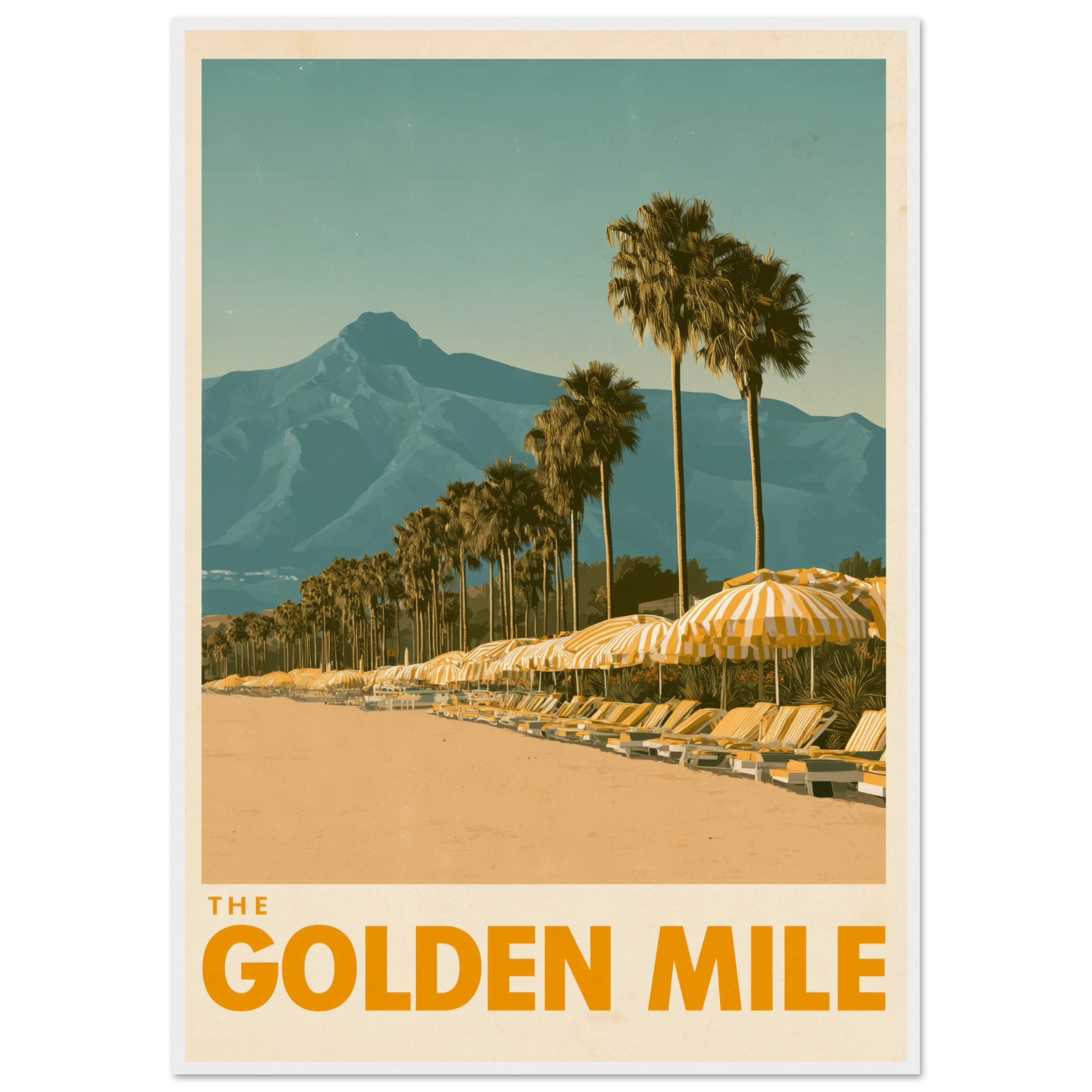 The Golden Mile framed print - vintage travel poster Mediterranean wall art