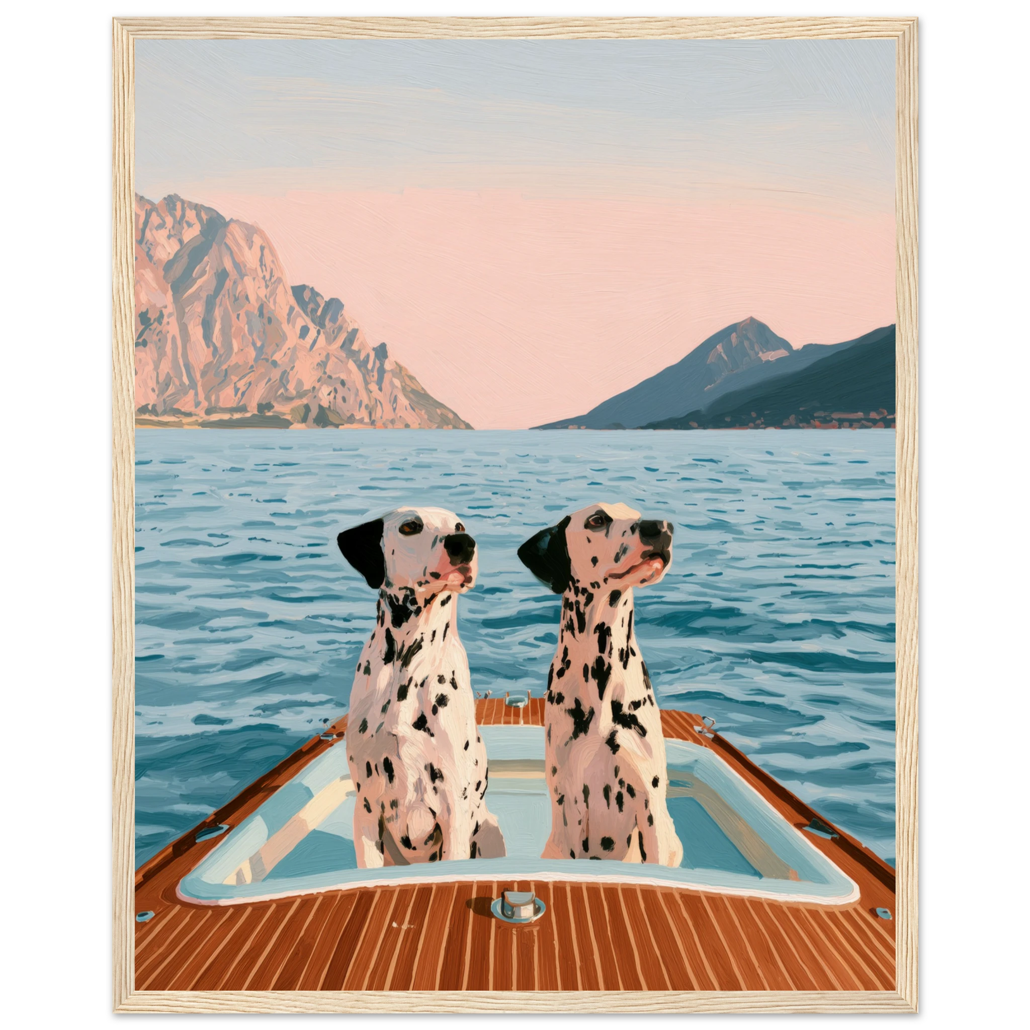 Dalmatians on Lake Como framed wall art print