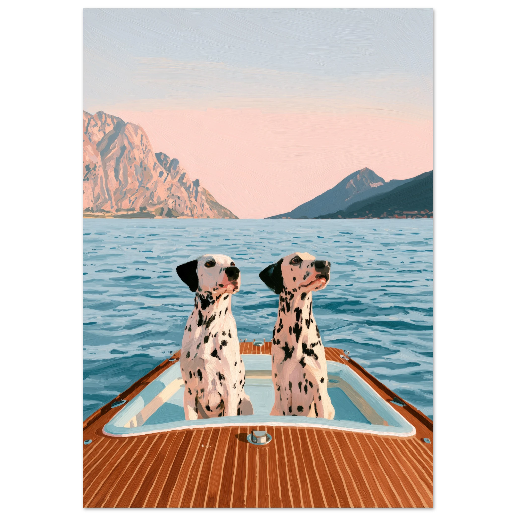 Dalmatians on Lake Como matte art print