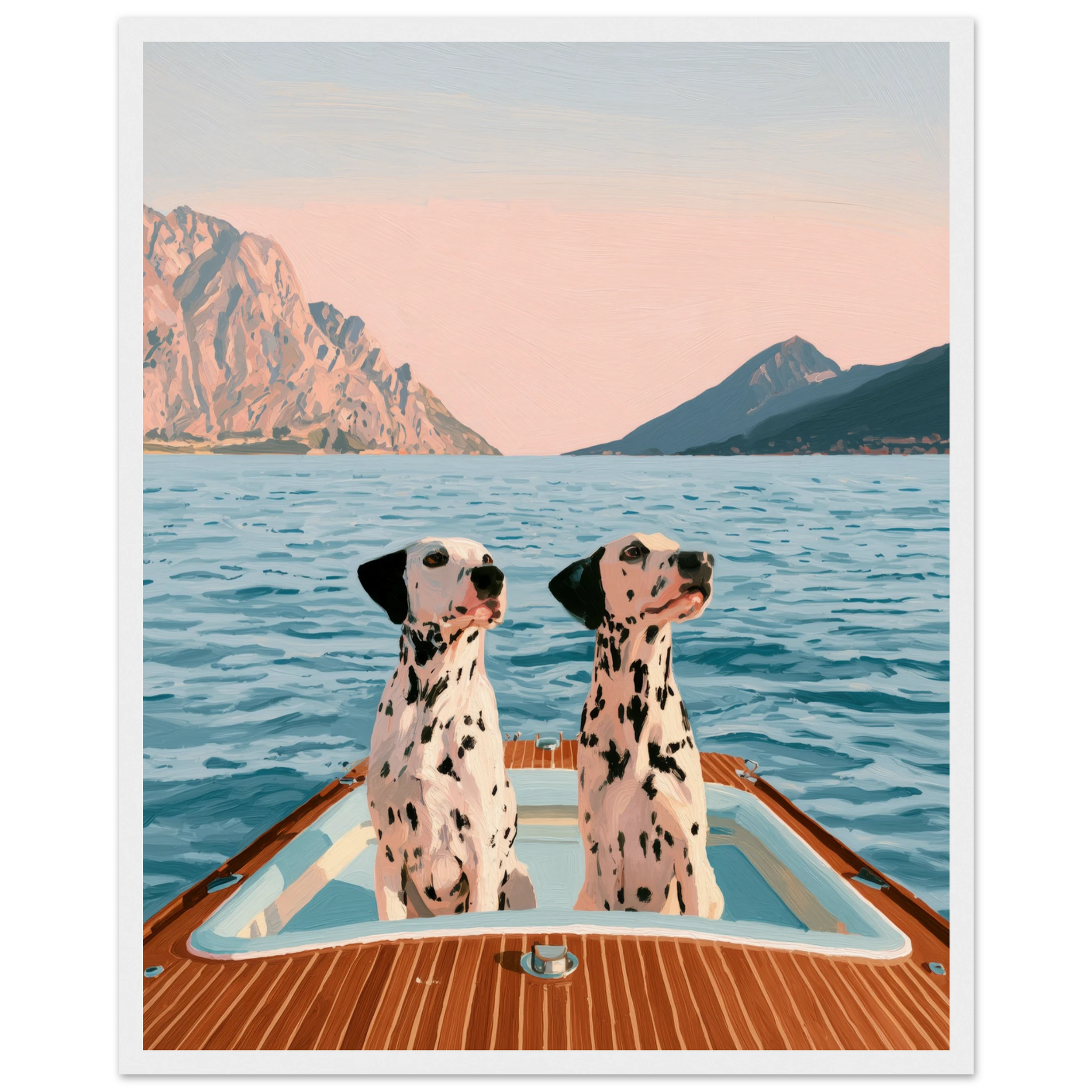 Dalmatians on Lake Como framed wall art print