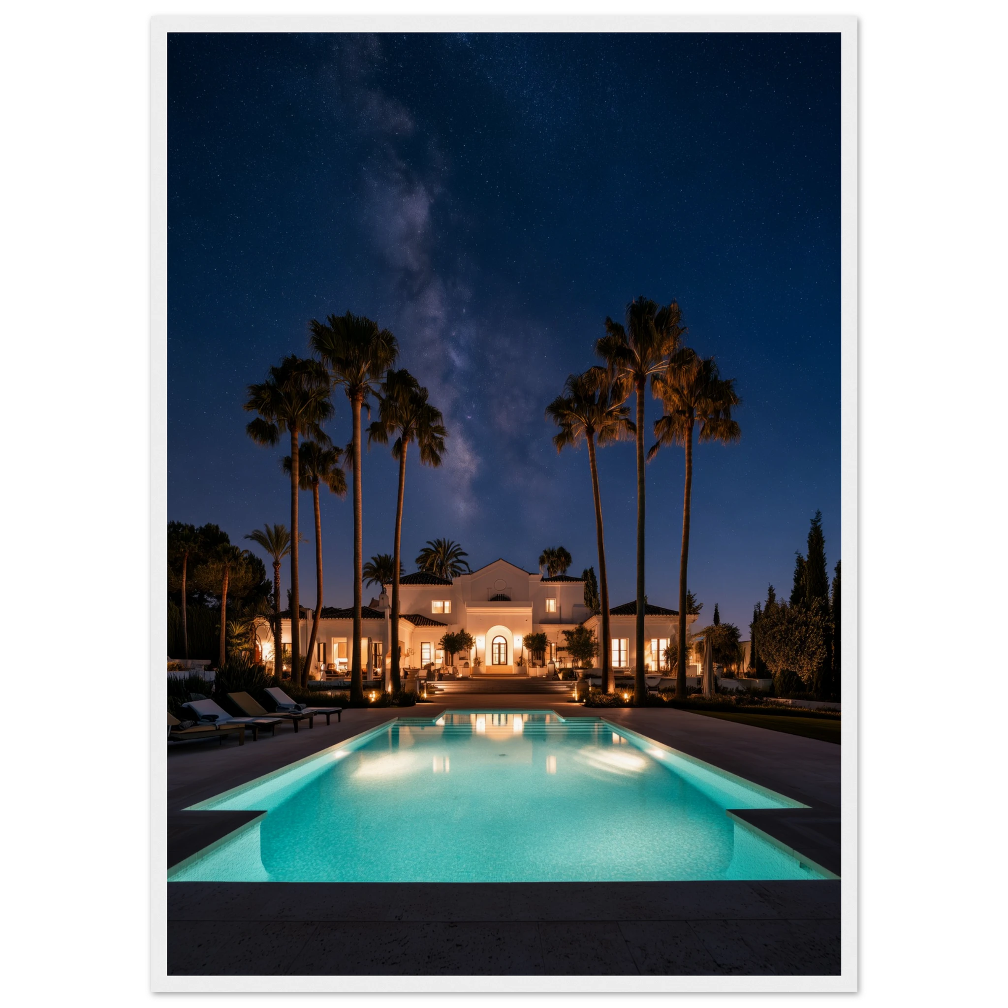 Marbella Nights framed print, an evening scene from our Christmas gift guide art prints list