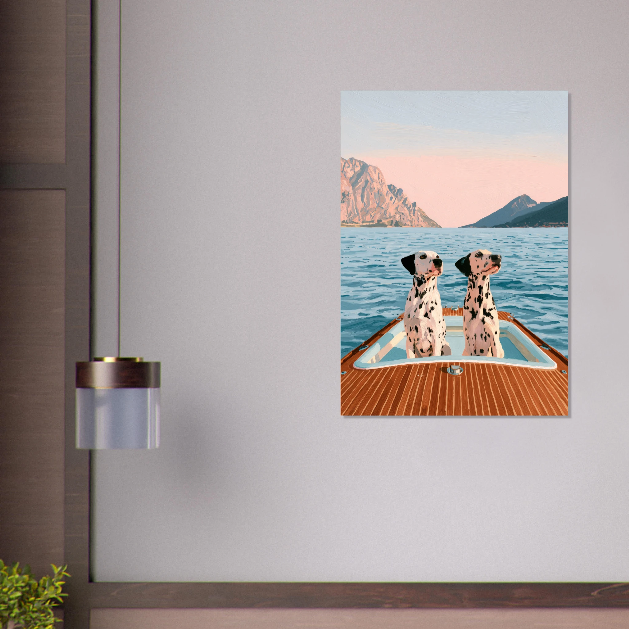 Dalmatians on Lake Como matte art print