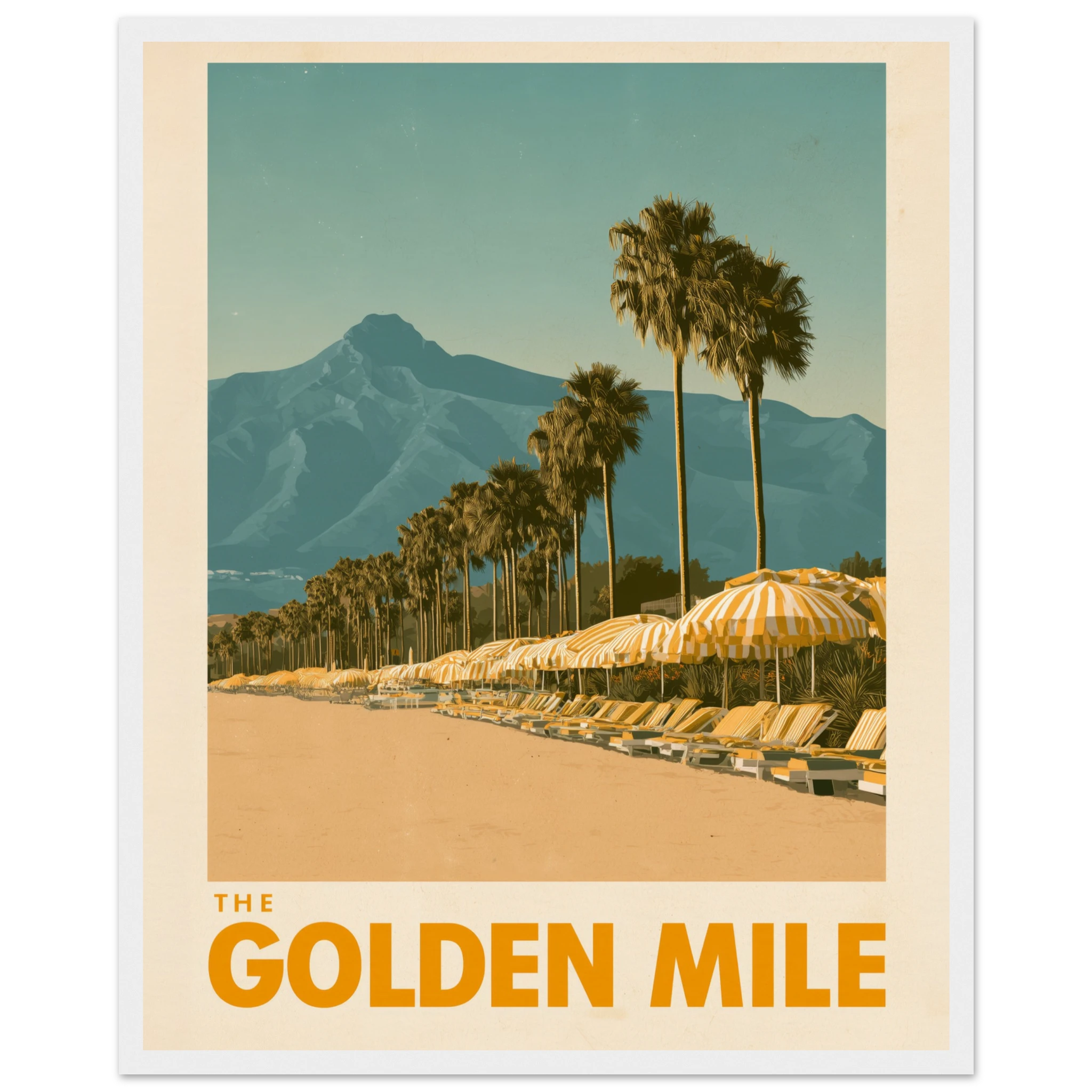 The Golden Mile framed print - vintage travel poster Mediterranean wall art
