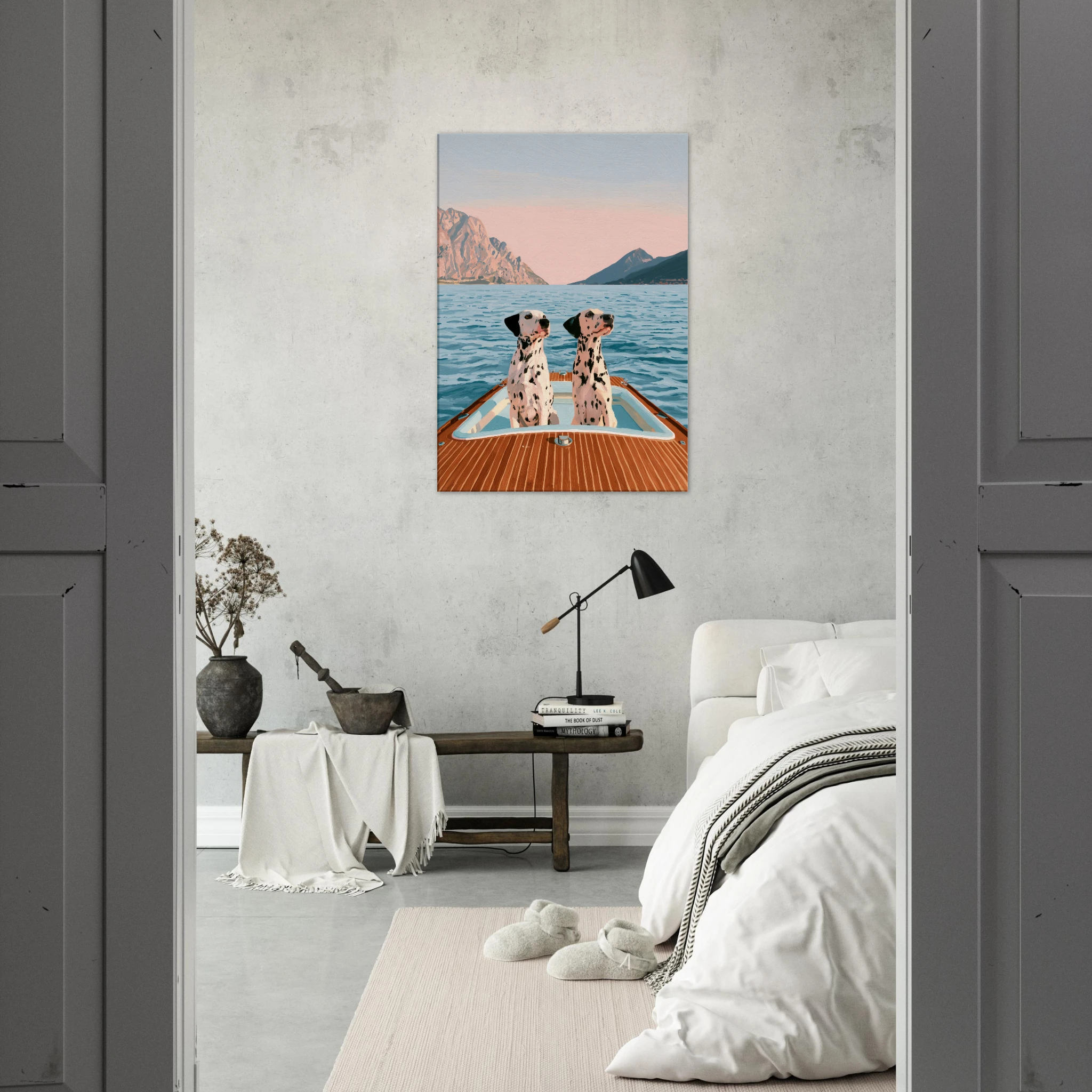 Dalmatians on Lake Como canvas print