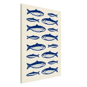 Sardines — Cobalt Edit — Canvas Print