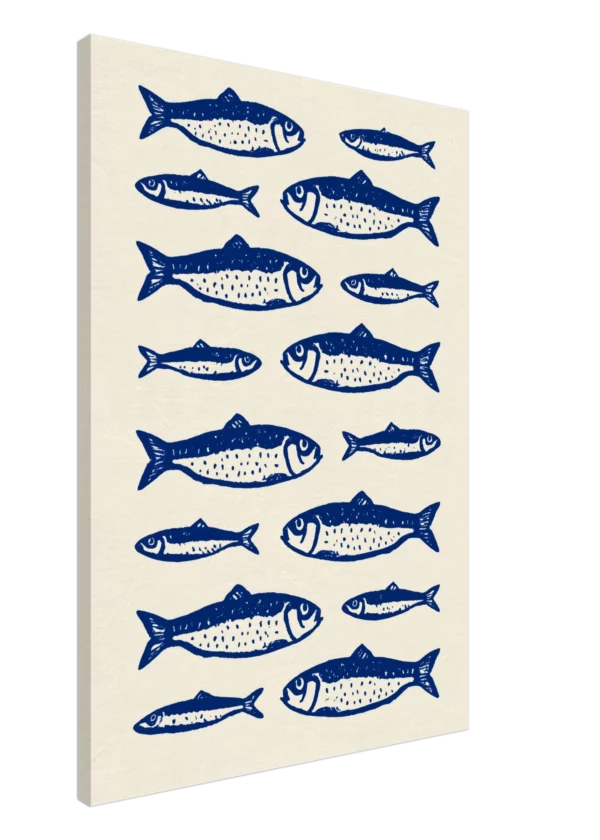 Sardines — Cobalt Edit — Canvas Print