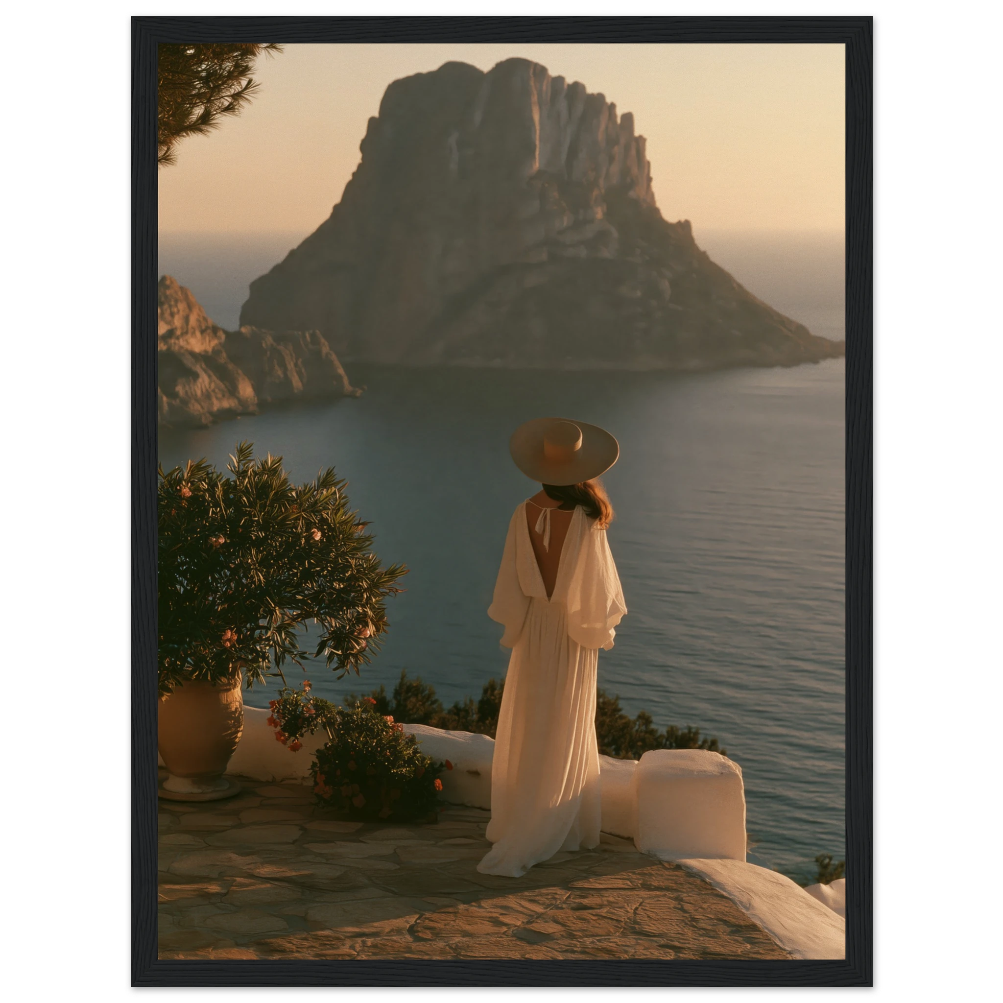 Es Vedrà framed print, saturated Mediterranean seascape | Atelier Marbella
