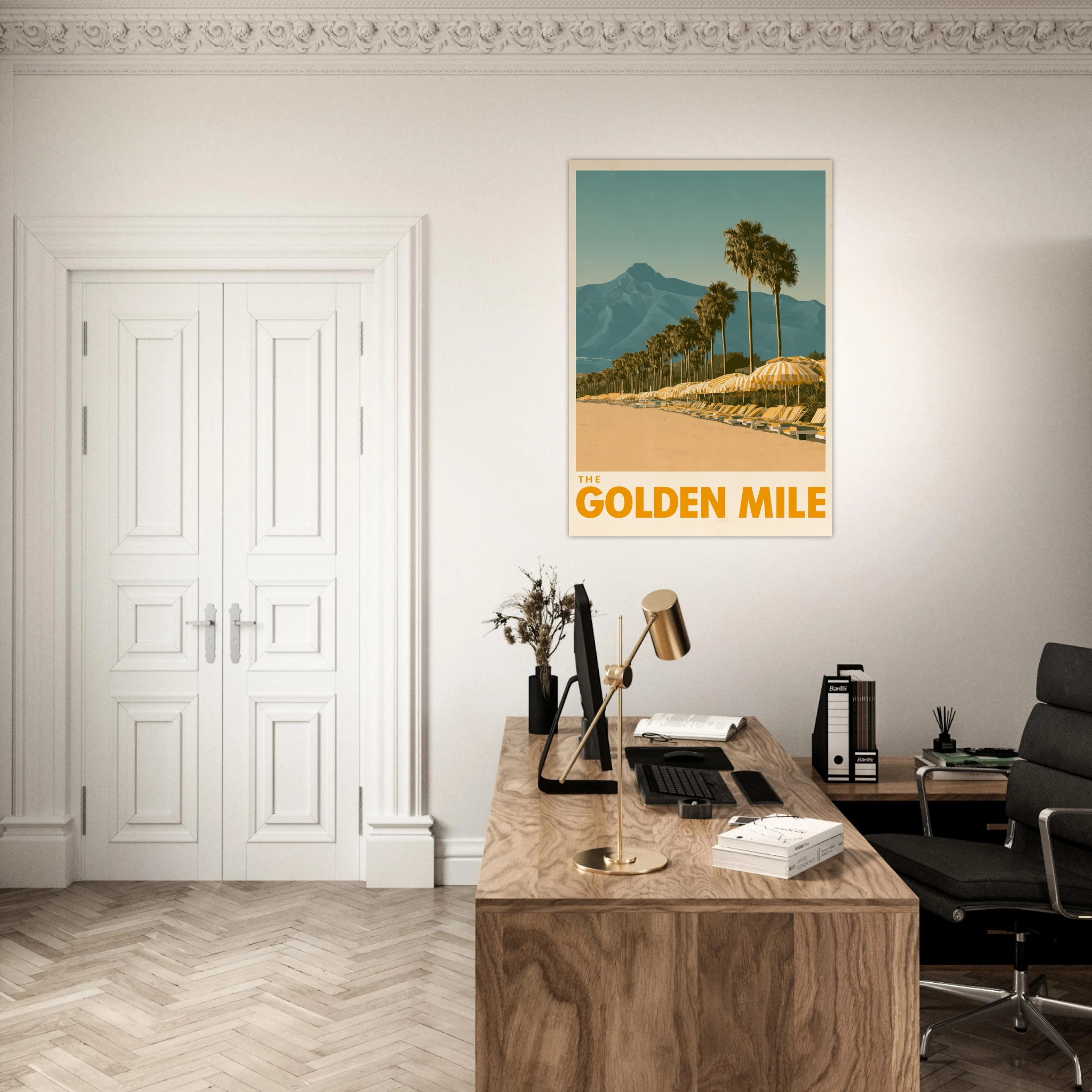 The Golden Mile matte art print - vintage travel poster Mediterranean wall art