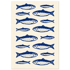 Sardines — Cobalt Edit — Matte Art Print