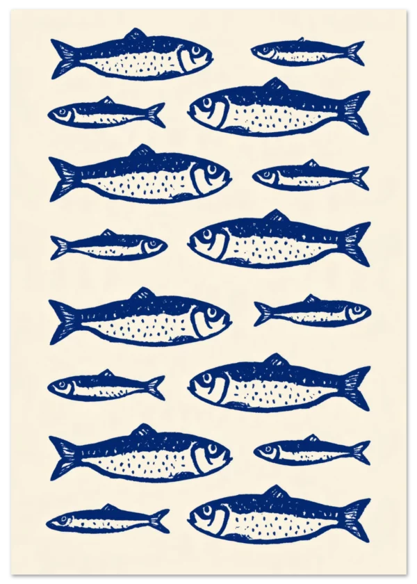 Sardines — Cobalt Edit — Matte Art Print