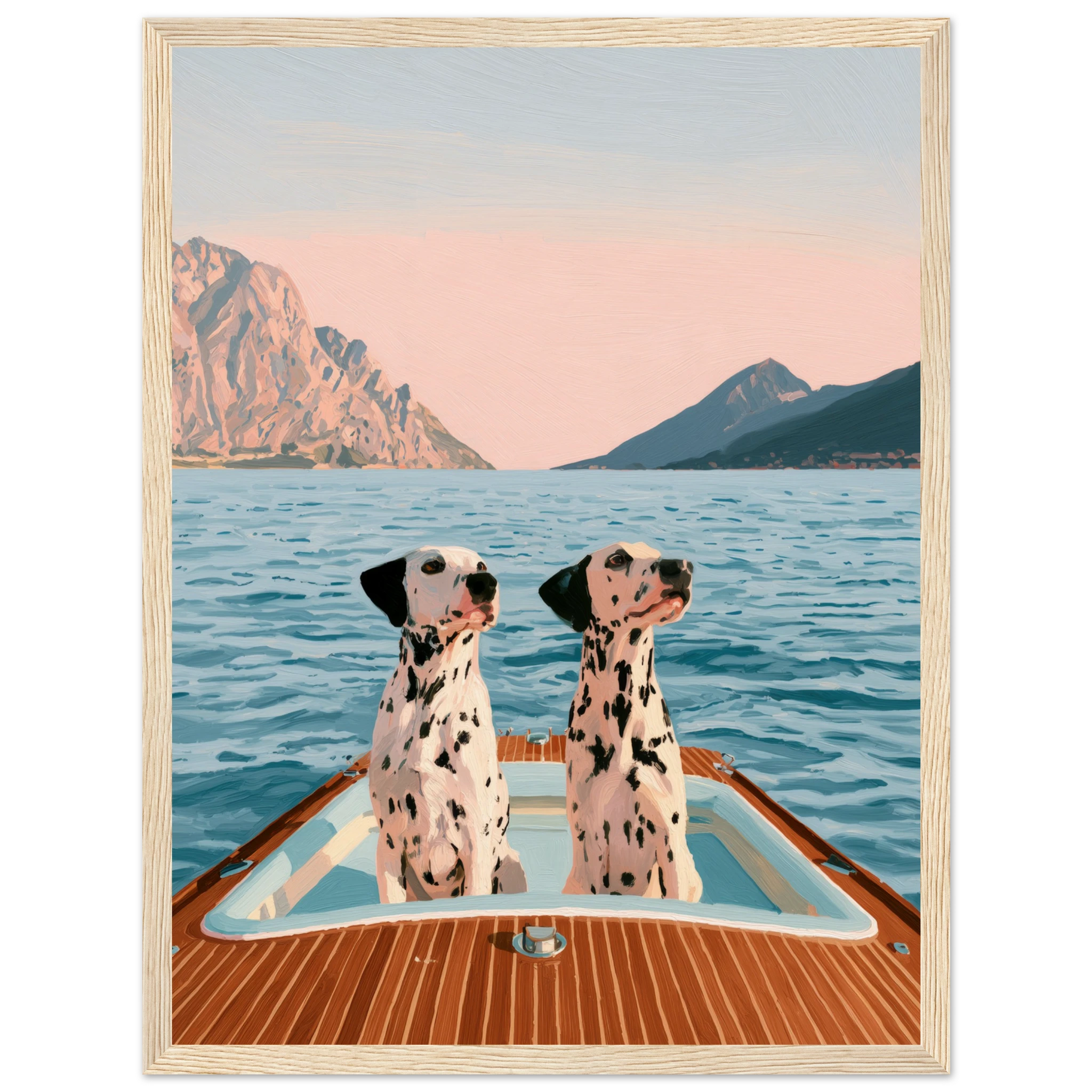 Dalmatians on Lake Como framed wall art print